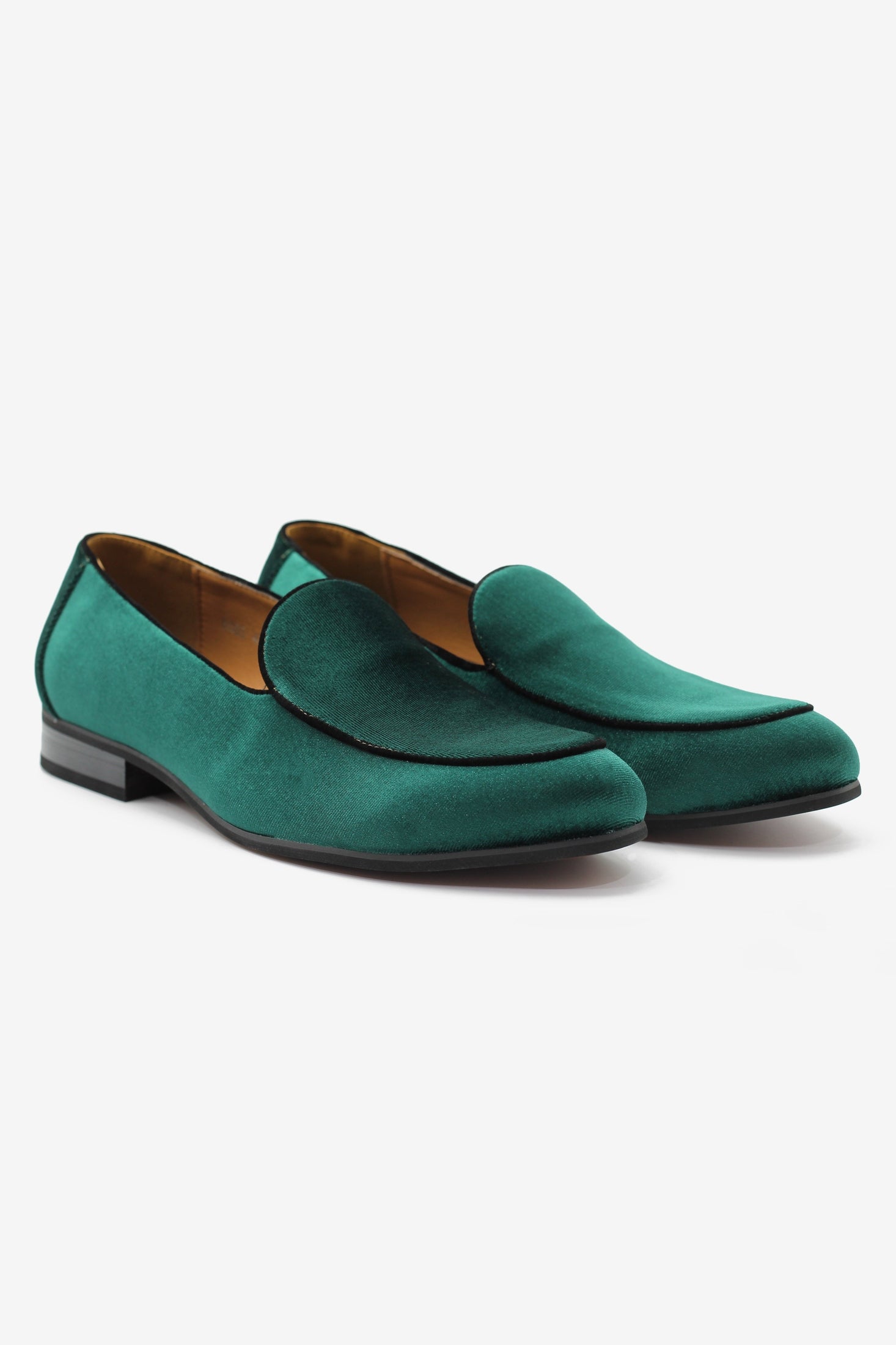 GREEN VELVET TUXEDO SLIPPERS