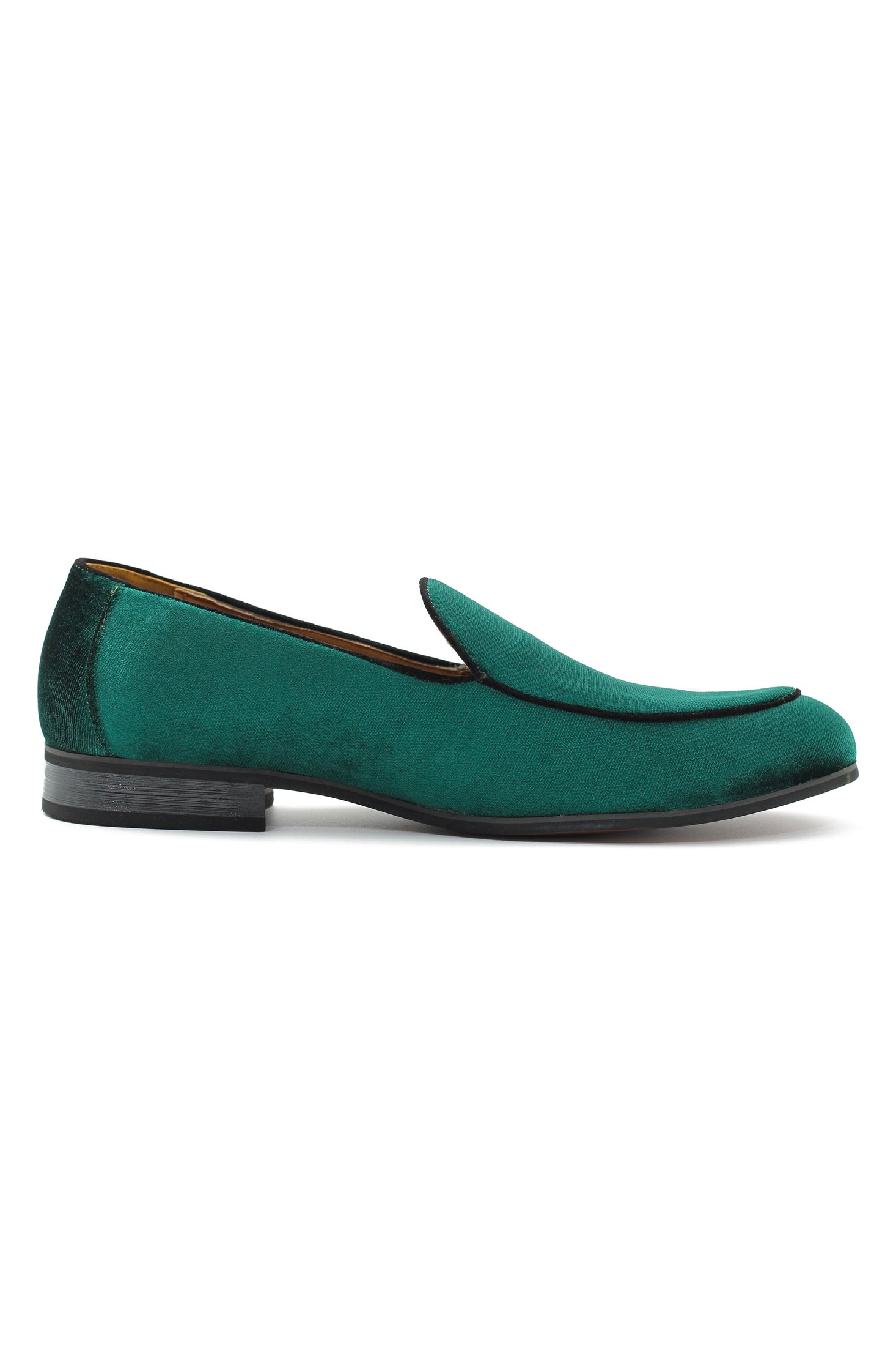 GREEN VELVET TUXEDO SLIPPERS