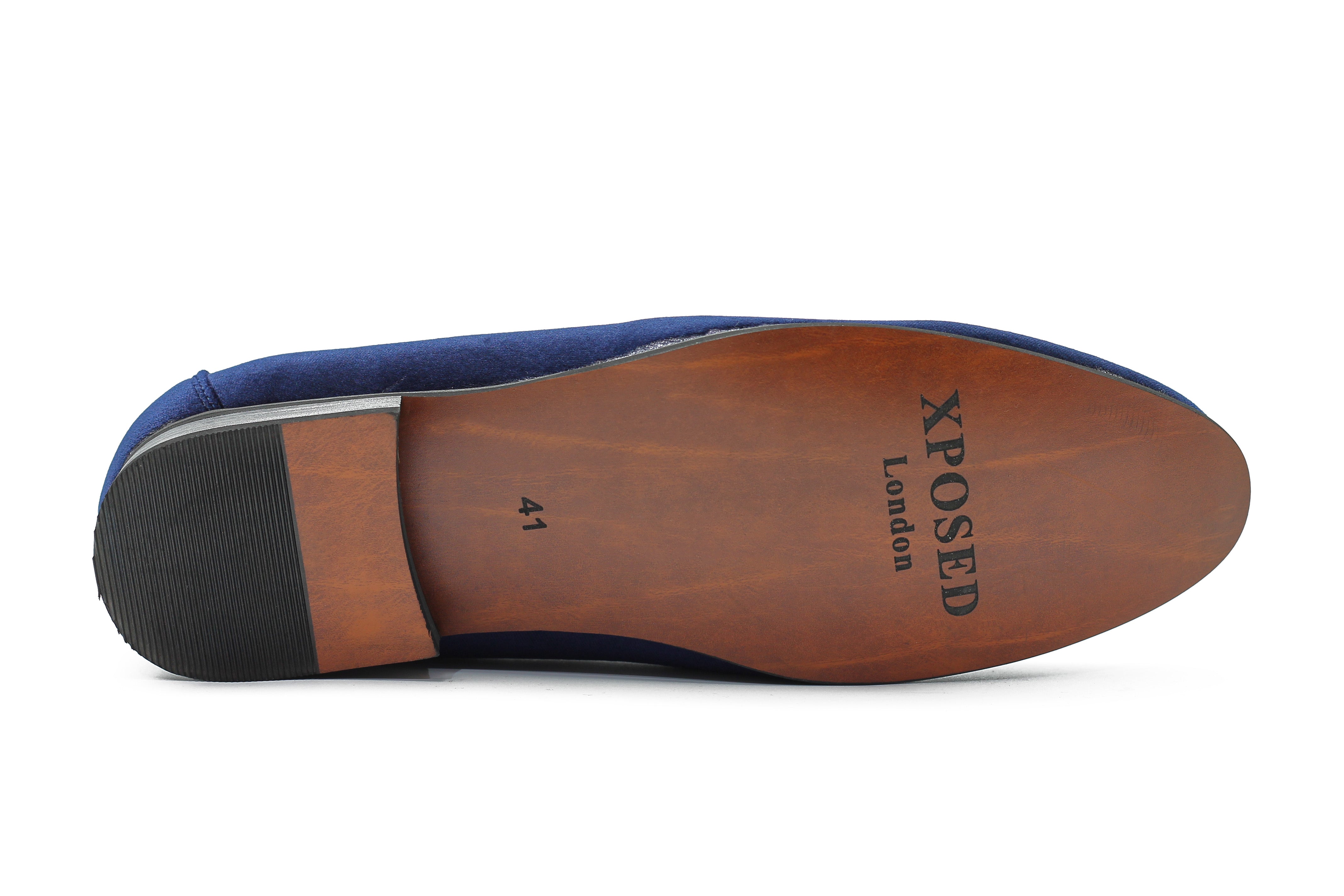 NAVY VELVET TUXEDO SLIPPERS