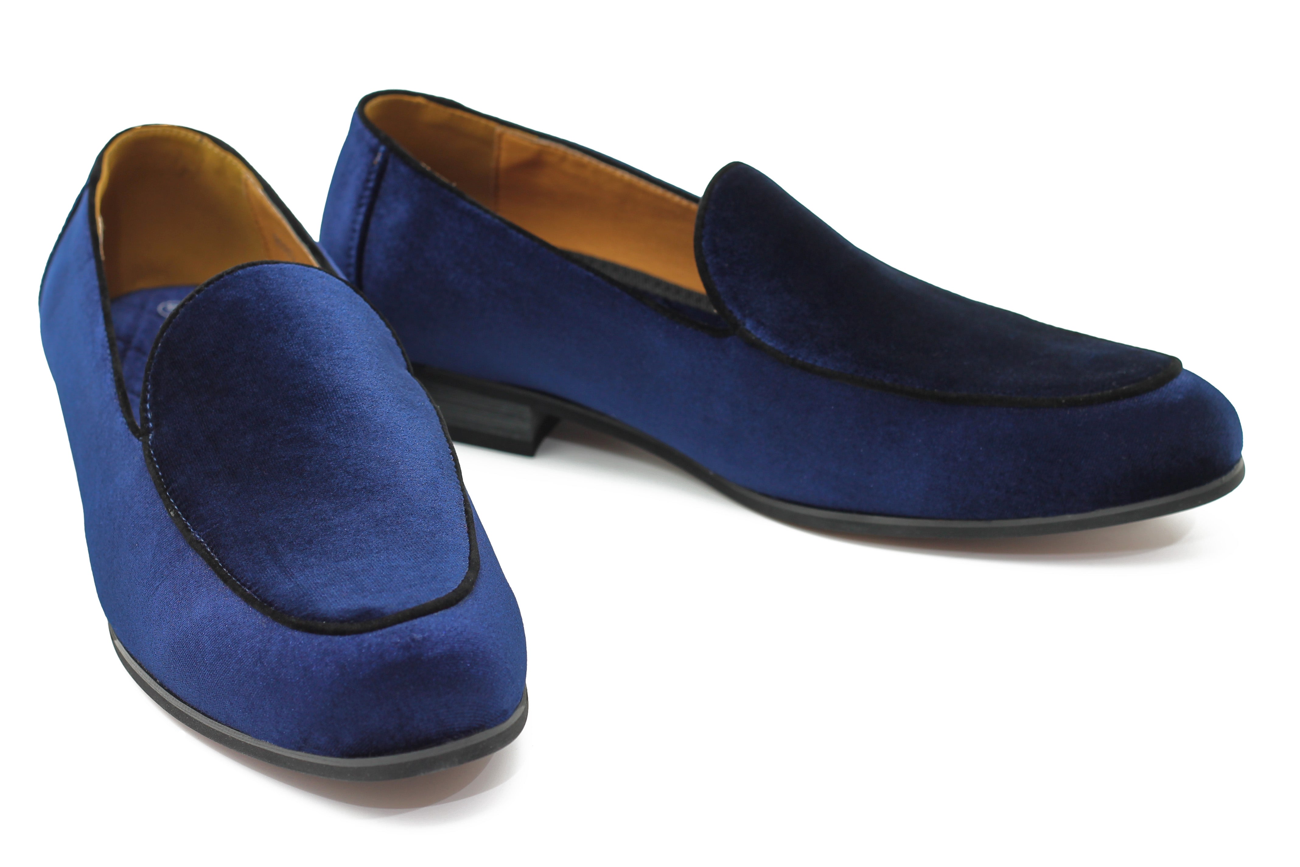 NAVY VELVET TUXEDO SLIPPERS