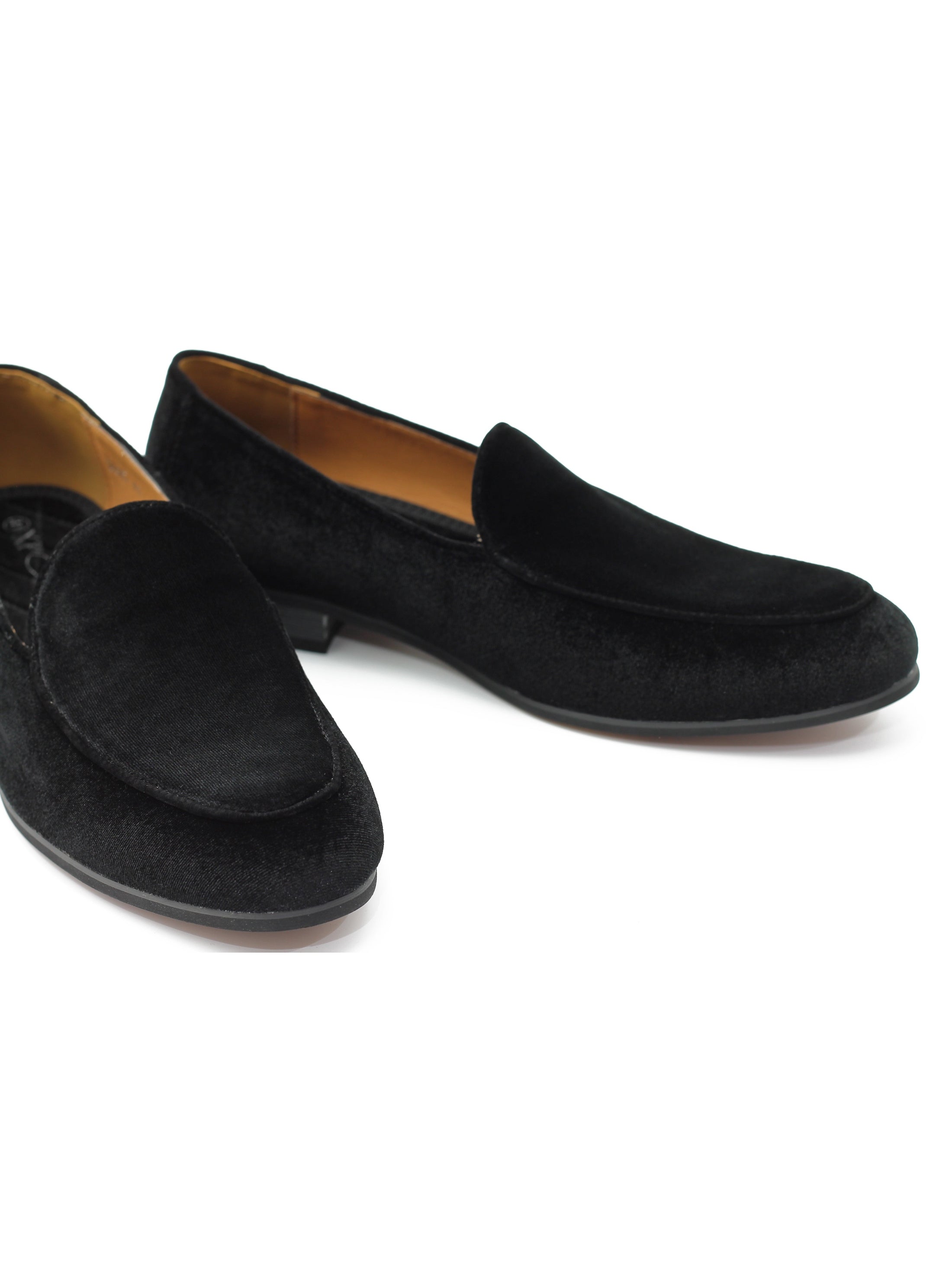BLACK VELVET TUXEDO SLIPPERS