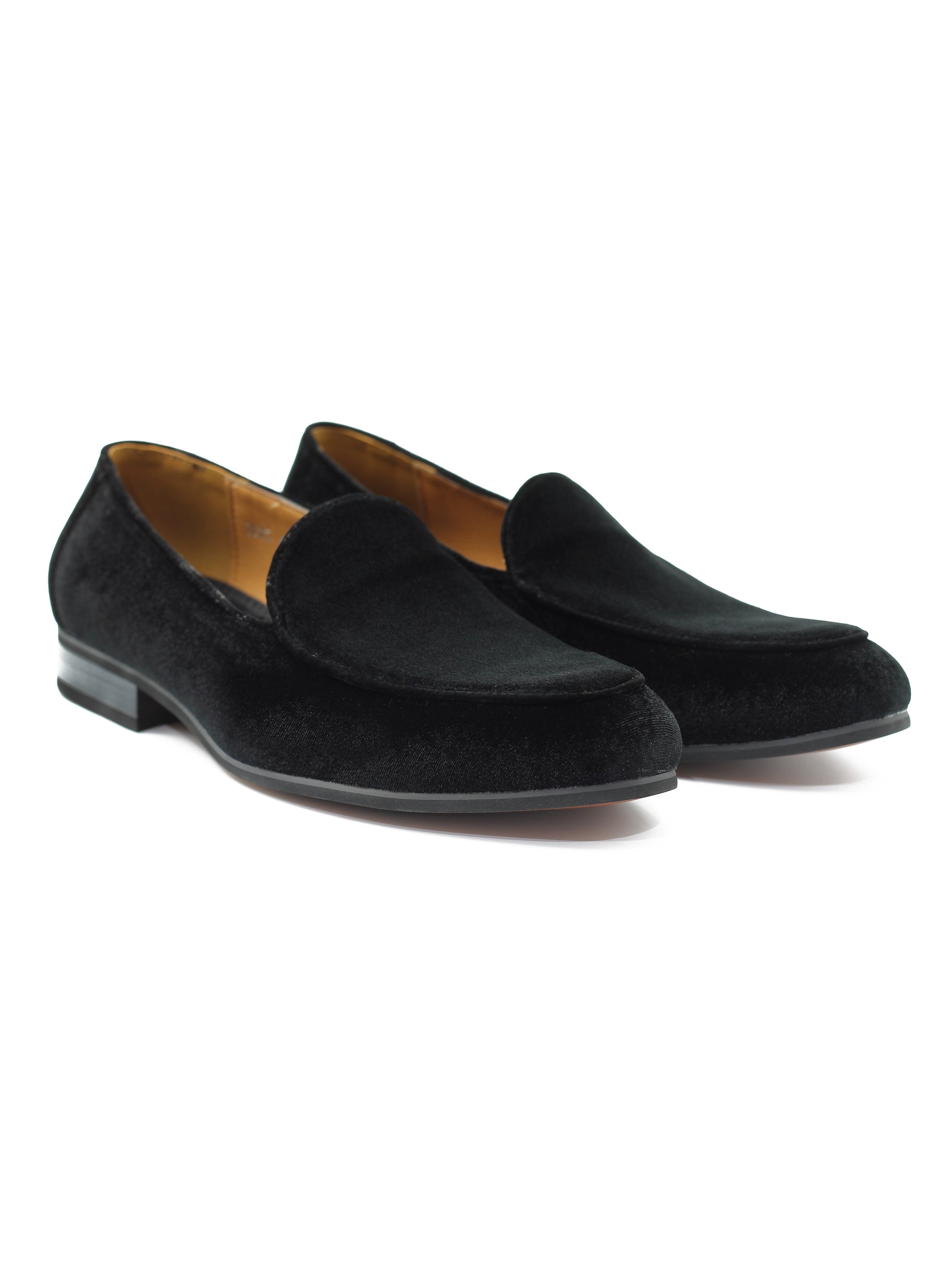 BLACK VELVET TUXEDO SLIPPERS