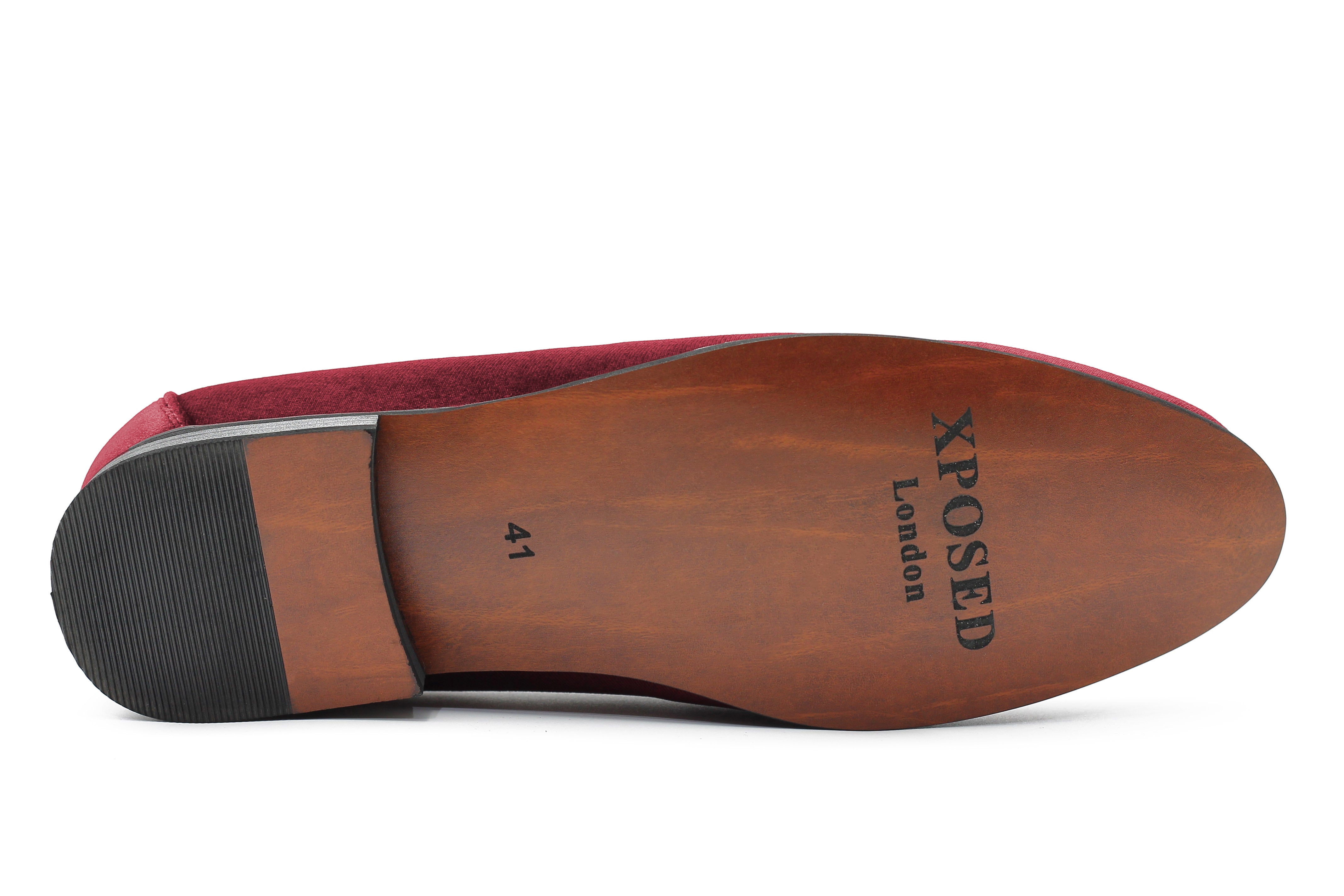 MAROON VELVET TUXEDO SLIPPERS