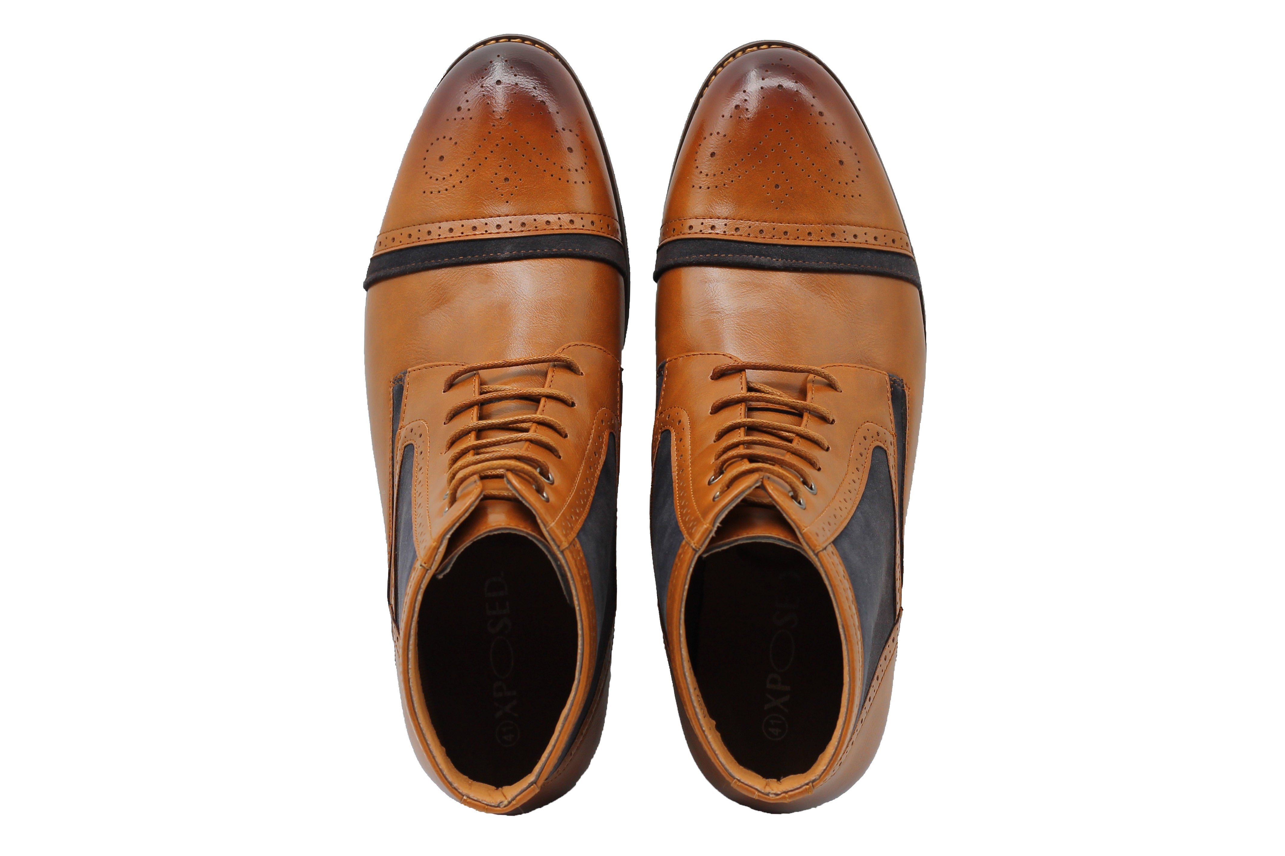 SUEDE & LEATHER TWO TONE BROGUES