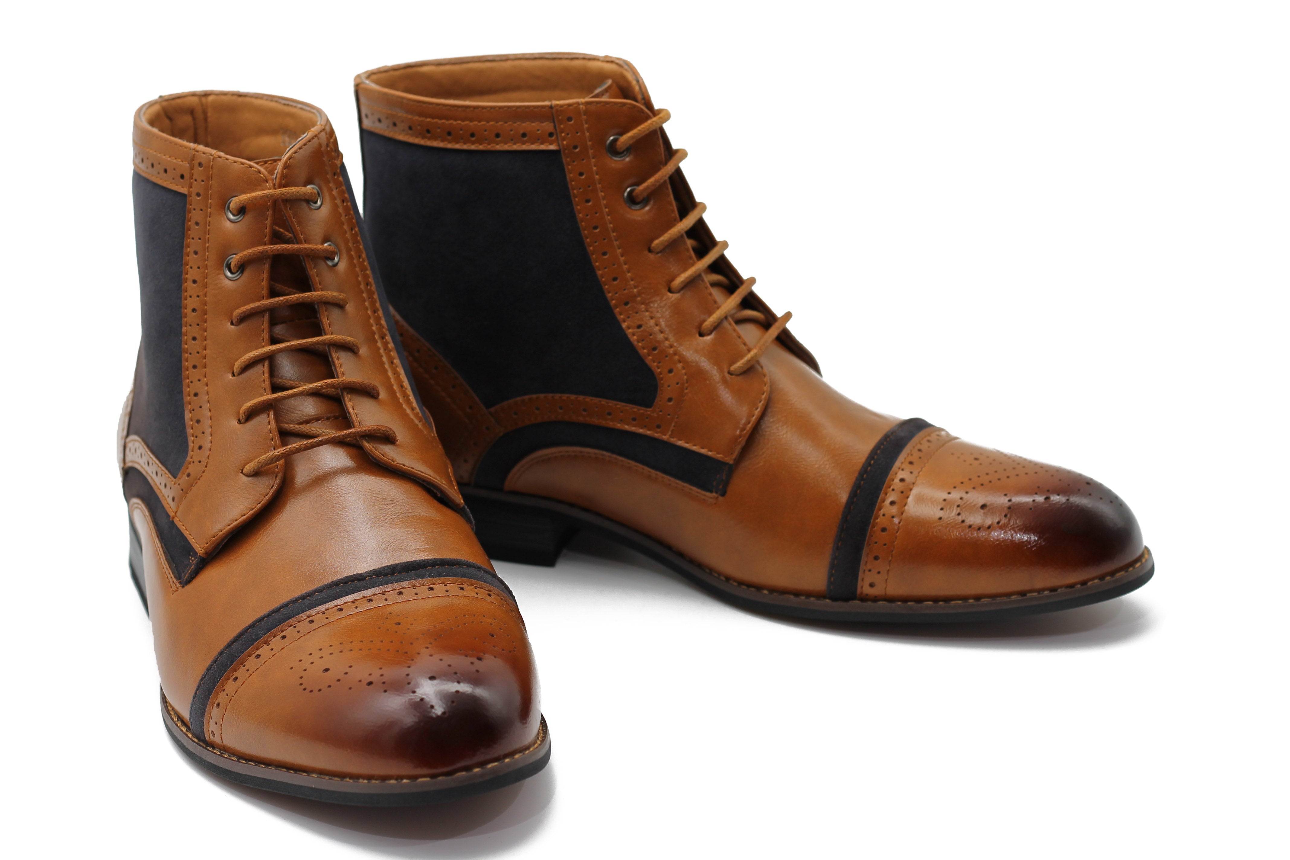 SUEDE & LEATHER TWO TONE BROGUES