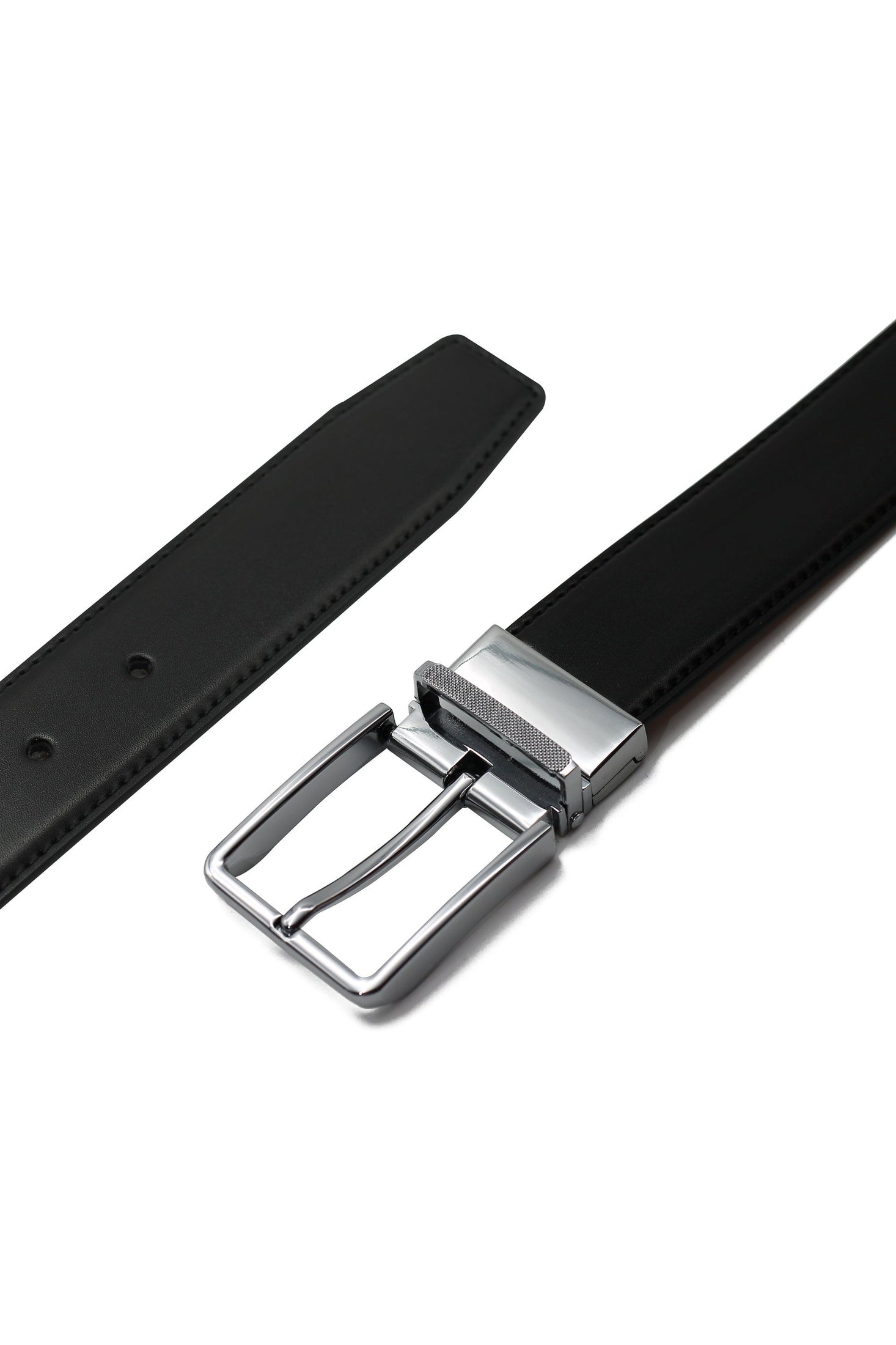 BLACK & TAN LEATHER REVERSIBLE BELT