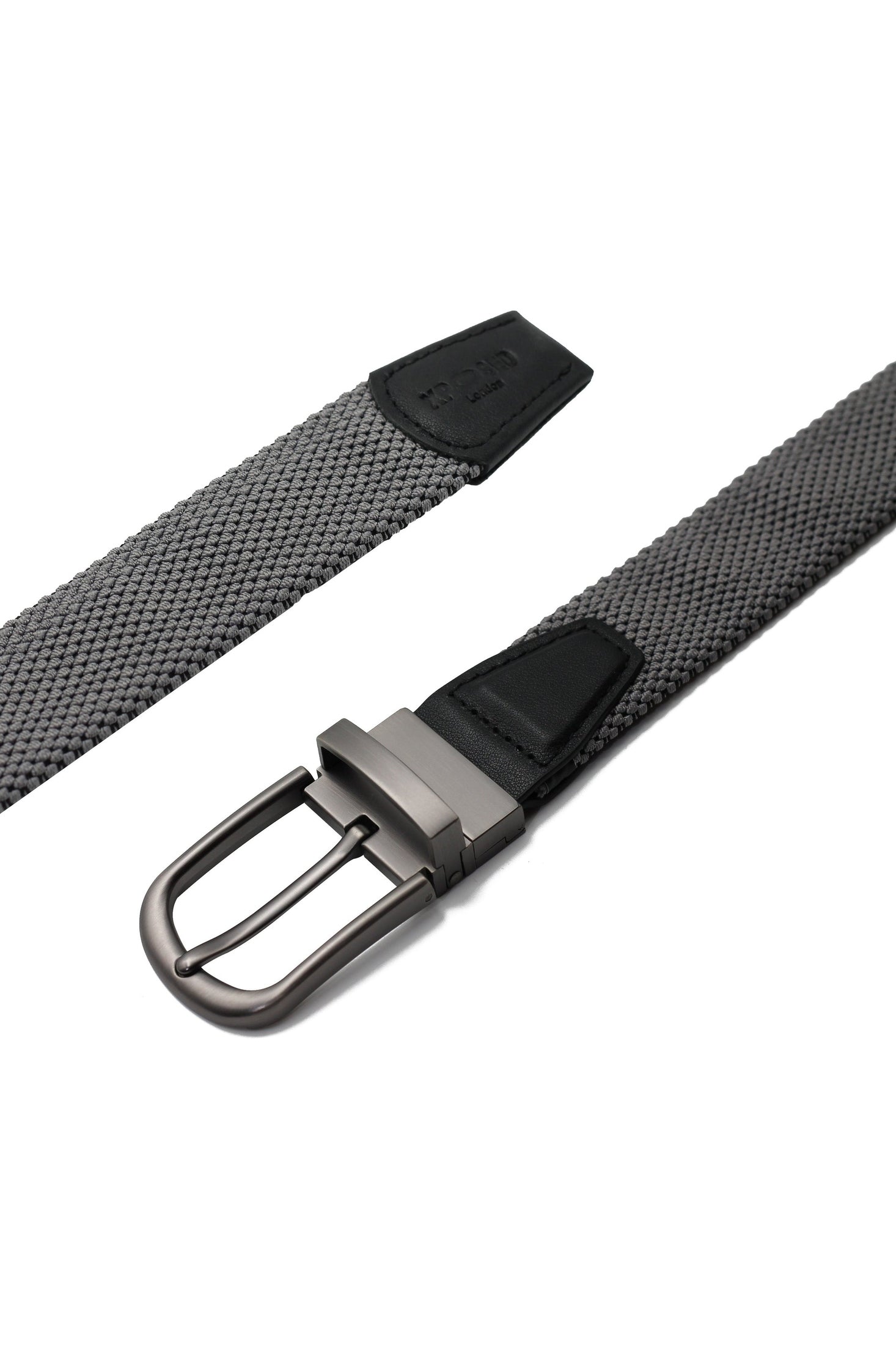 BLACK & GREY REVERSIBLE STRETCH BELT