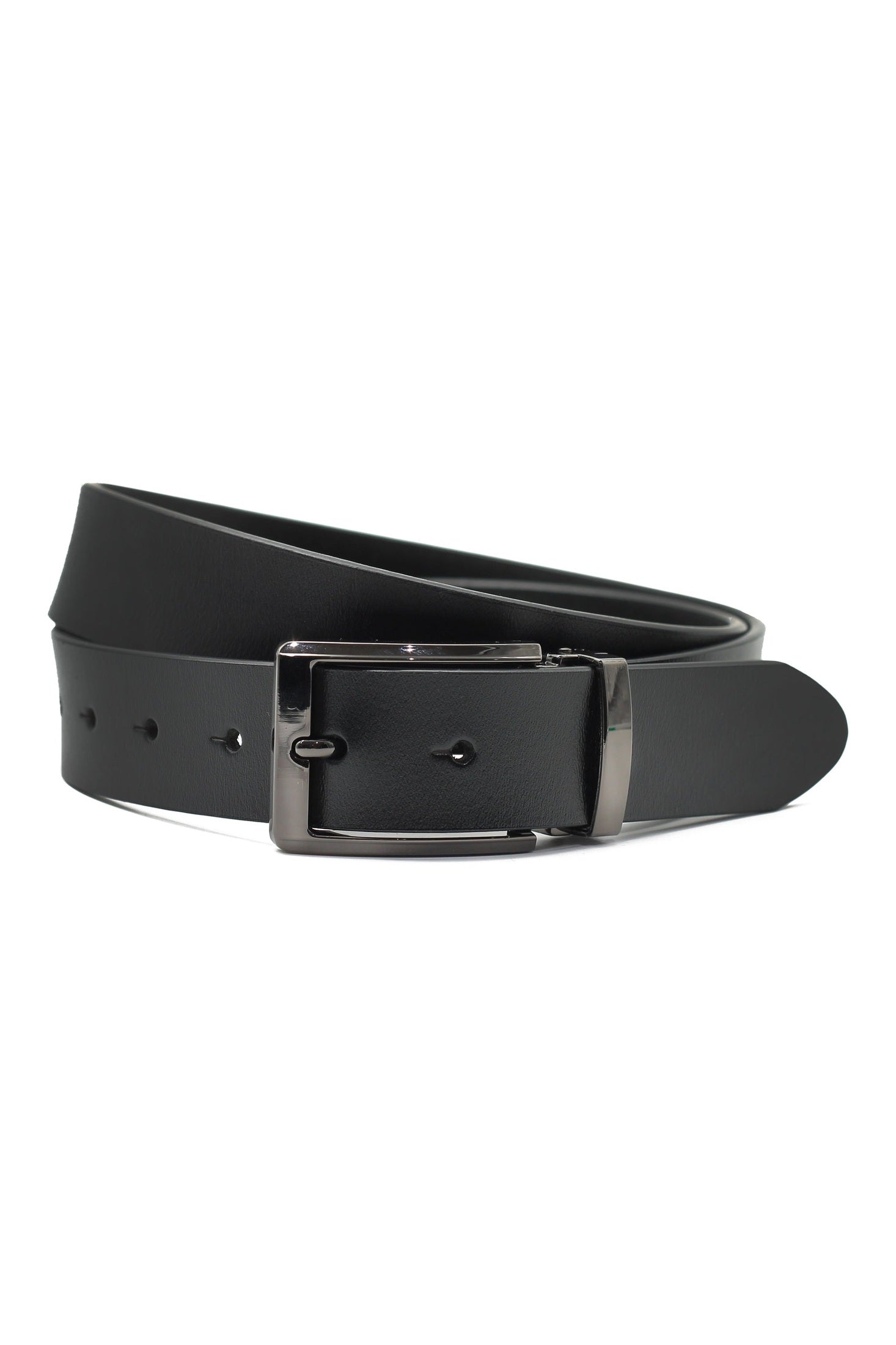 BLACK LEATHER BUCKLE BELT
