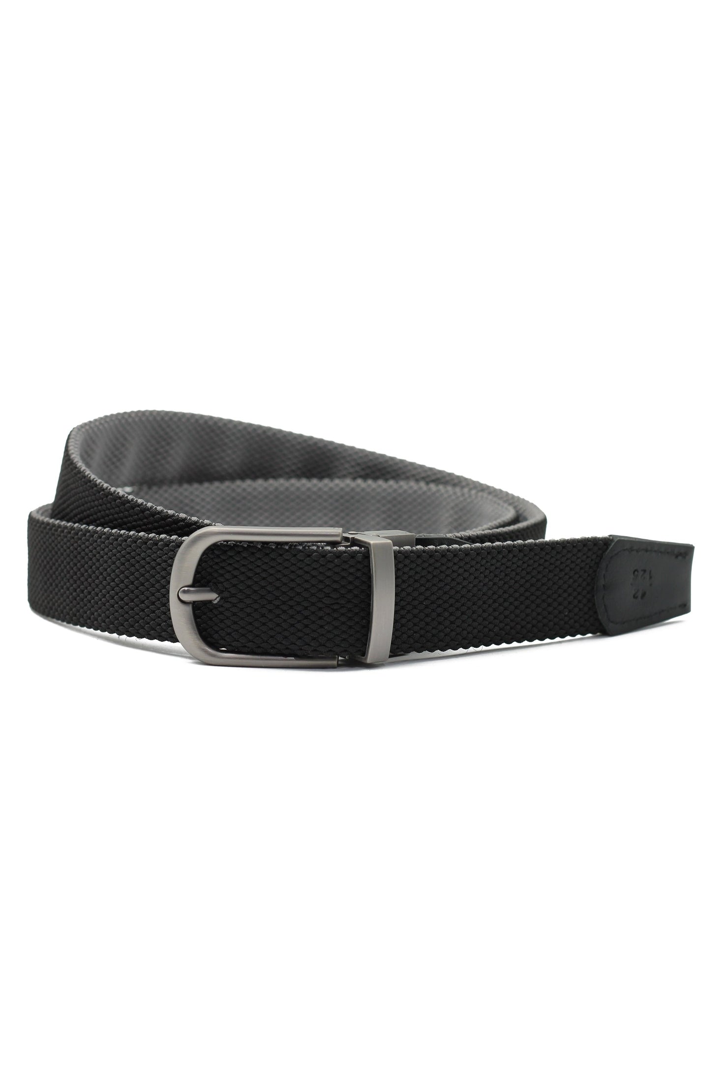 BLACK & GREY REVERSIBLE STRETCH BELT