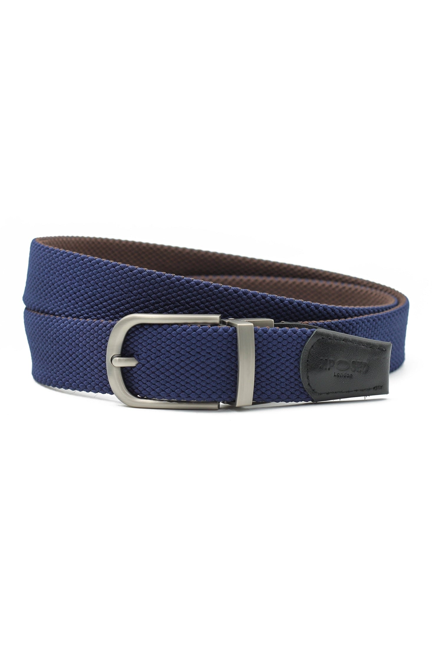 NAVY & BROWN REVERSIBLE STRETCH BELT