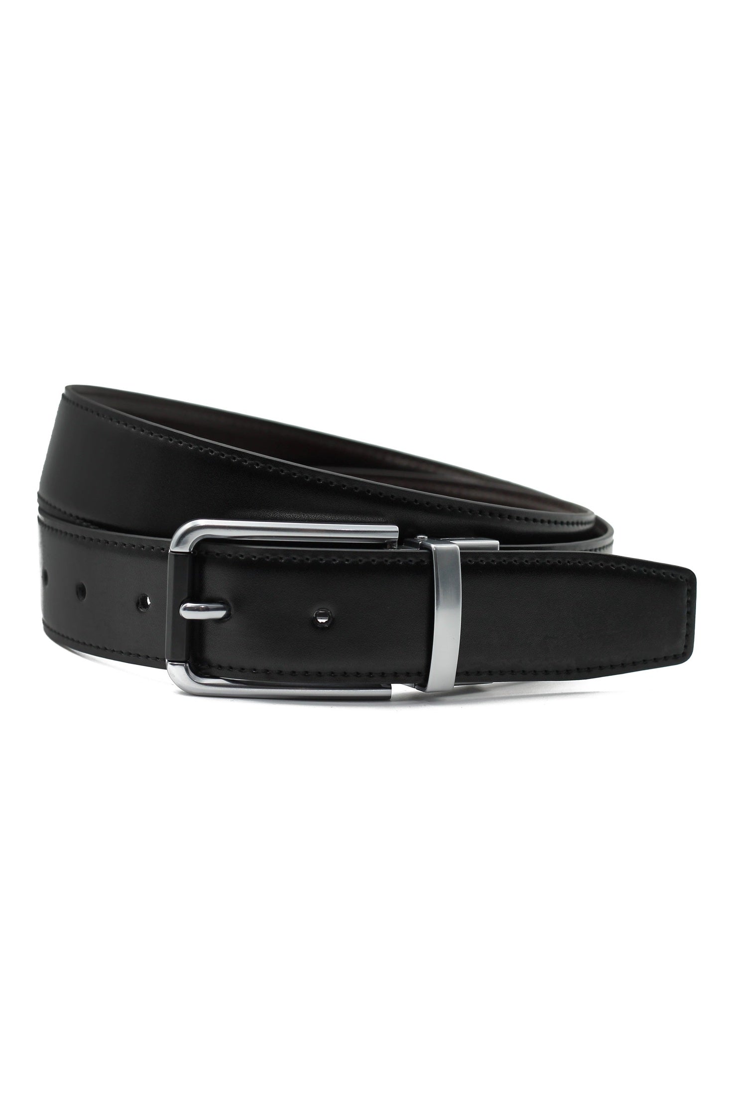 BROWN & BLACK LEATHER REVERSIBLE BELT