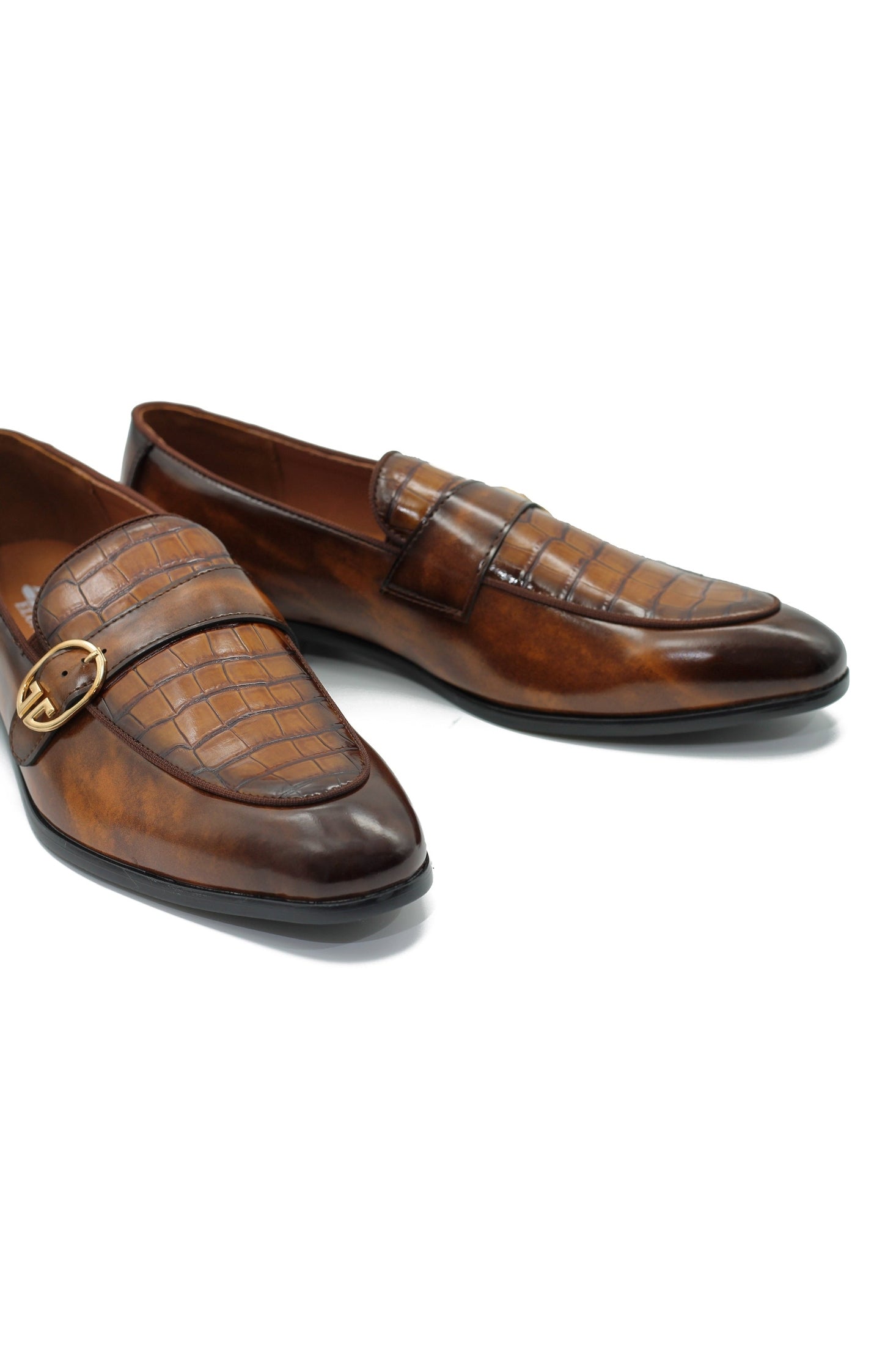 PRINTED MONK STRAP LOAFERS