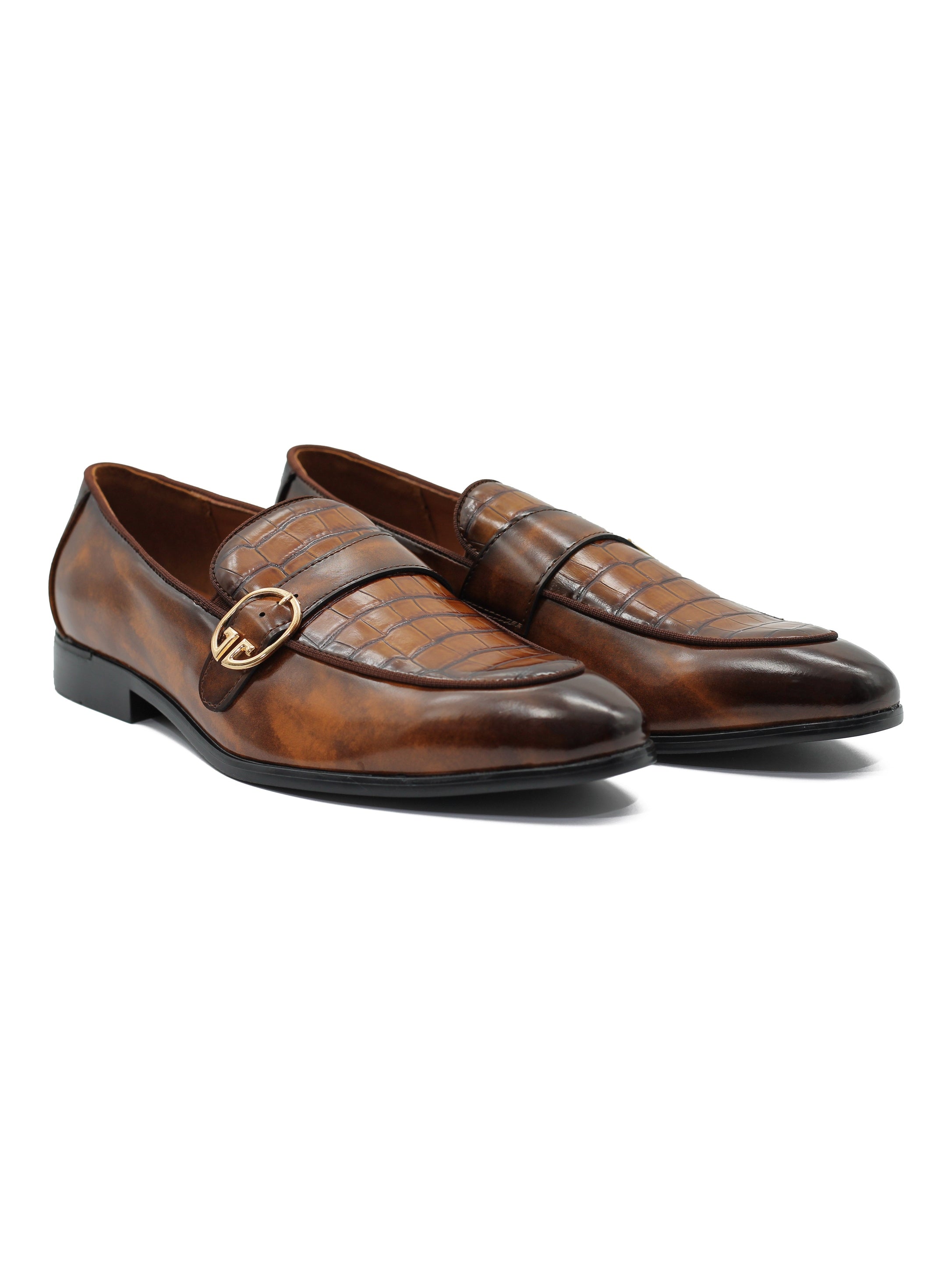 PRINTED MONK STRAP LOAFERS