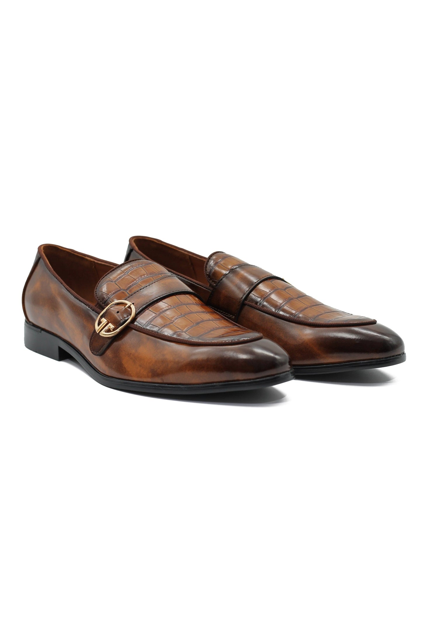 PRINTED MONK STRAP LOAFERS