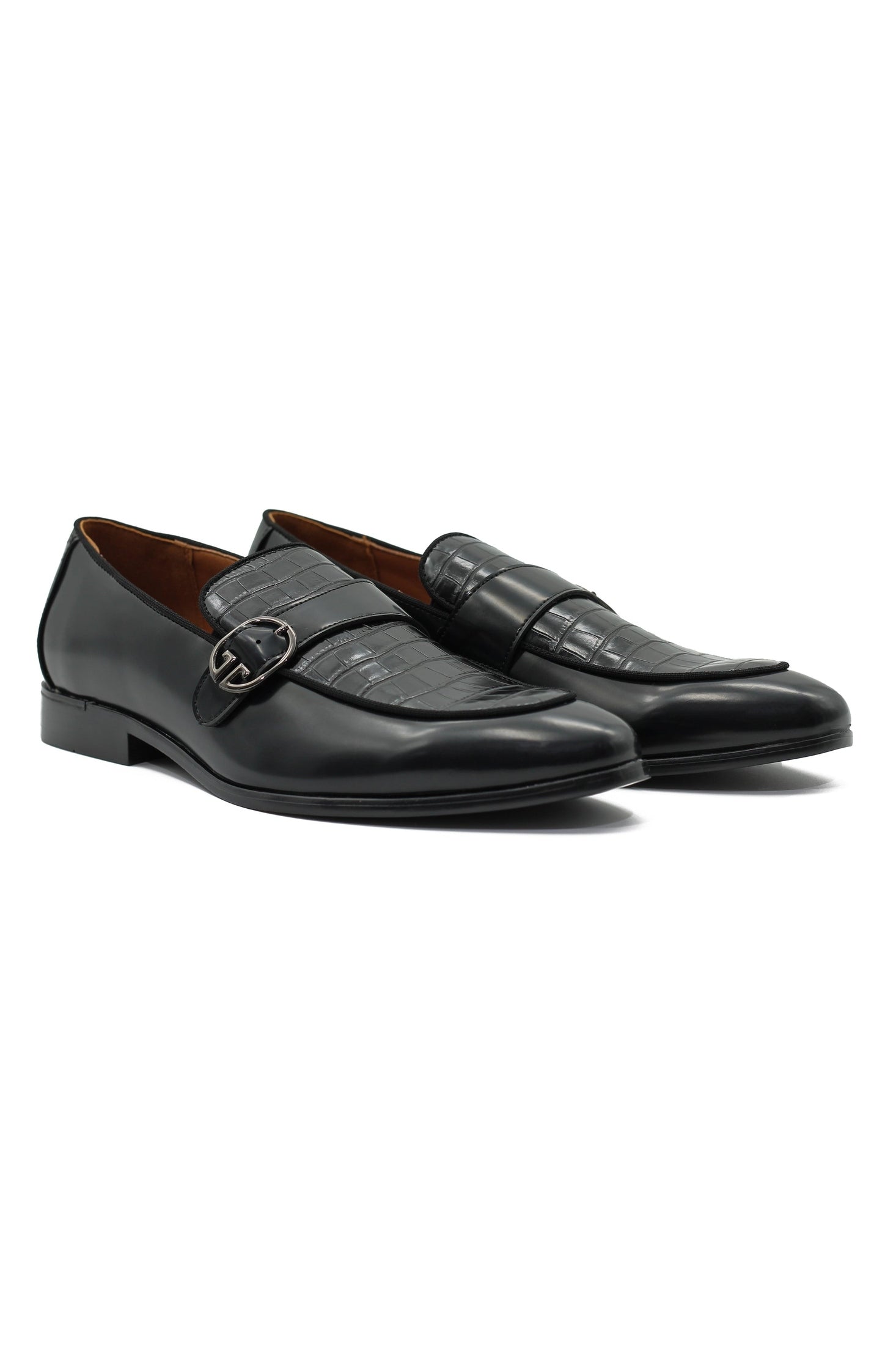 PRINTED MONK STRAP LOAFERS