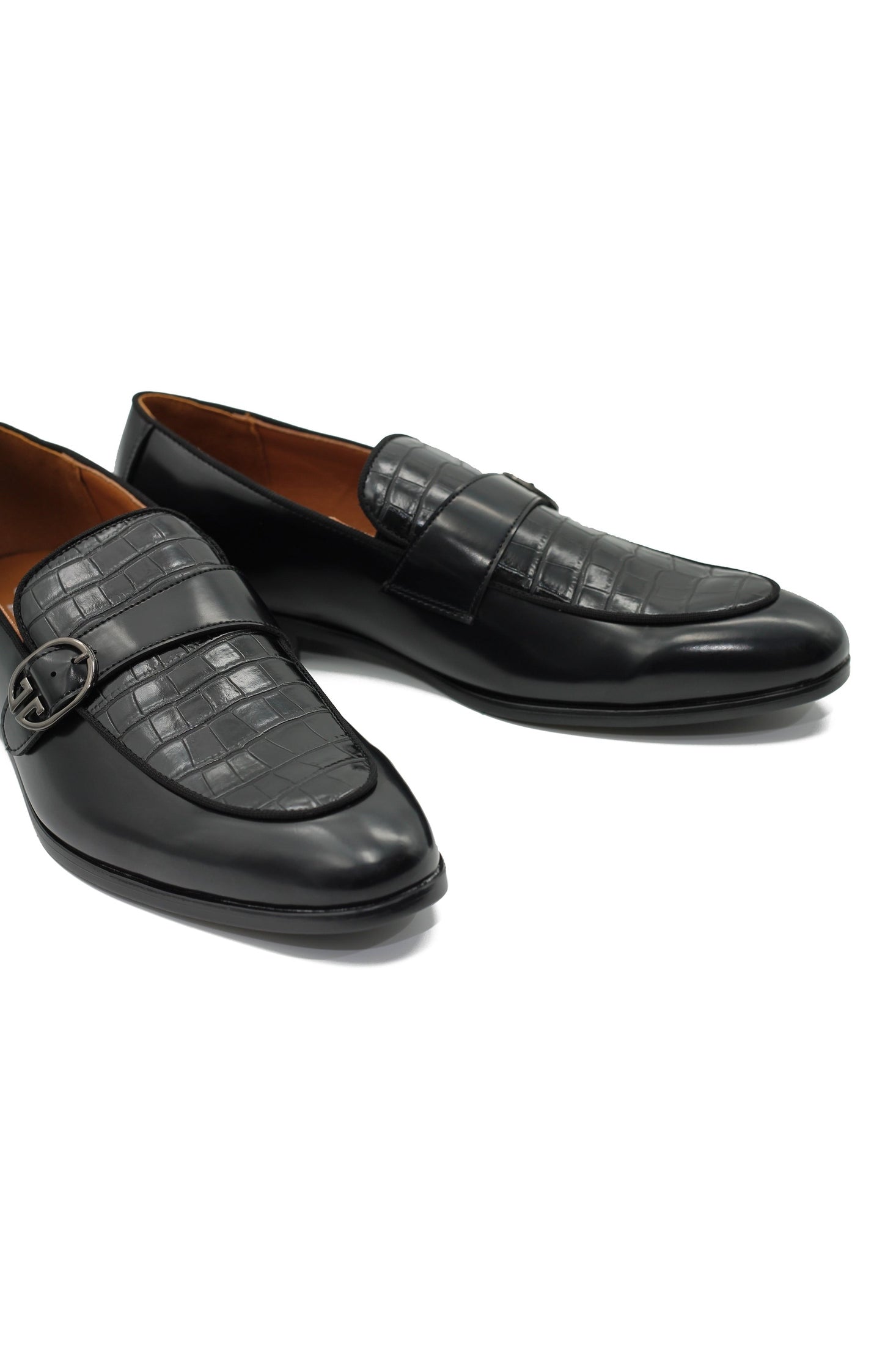 PRINTED MONK STRAP LOAFERS