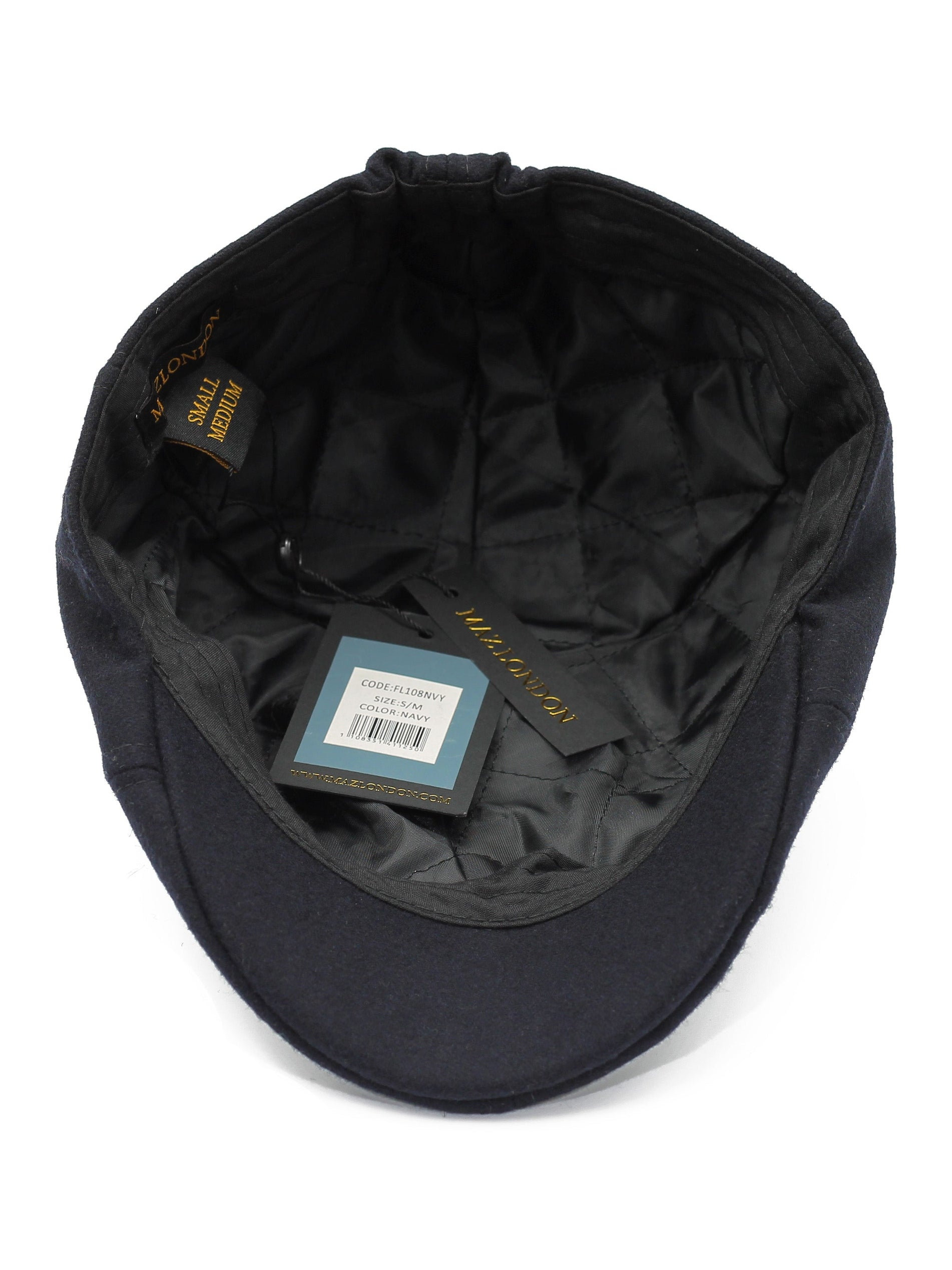 NAVY WOOL DUCKBILL FLAT CAP