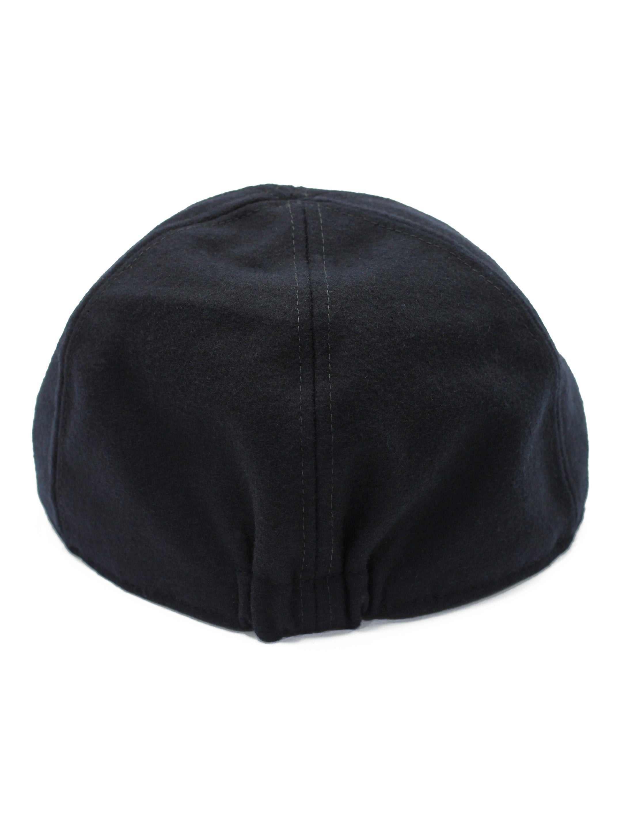 NAVY WOOL DUCKBILL FLAT CAP