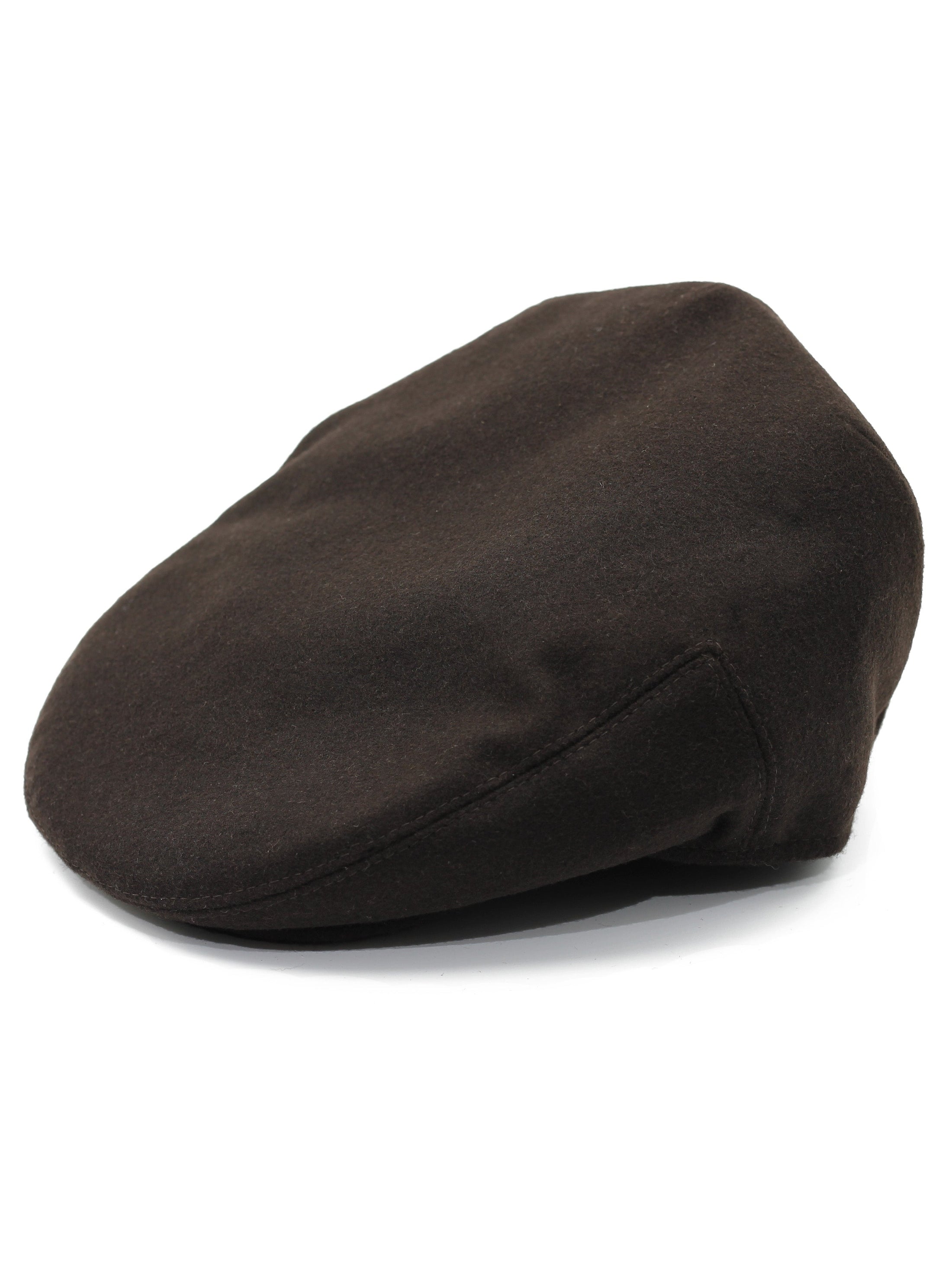 BROWN WOOL BLEND FLAT CAP