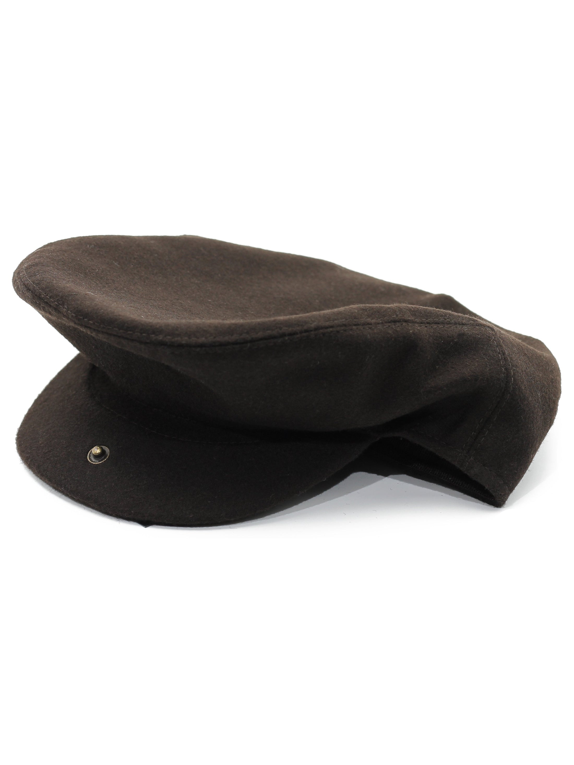 BROWN WOOL BLEND FLAT CAP