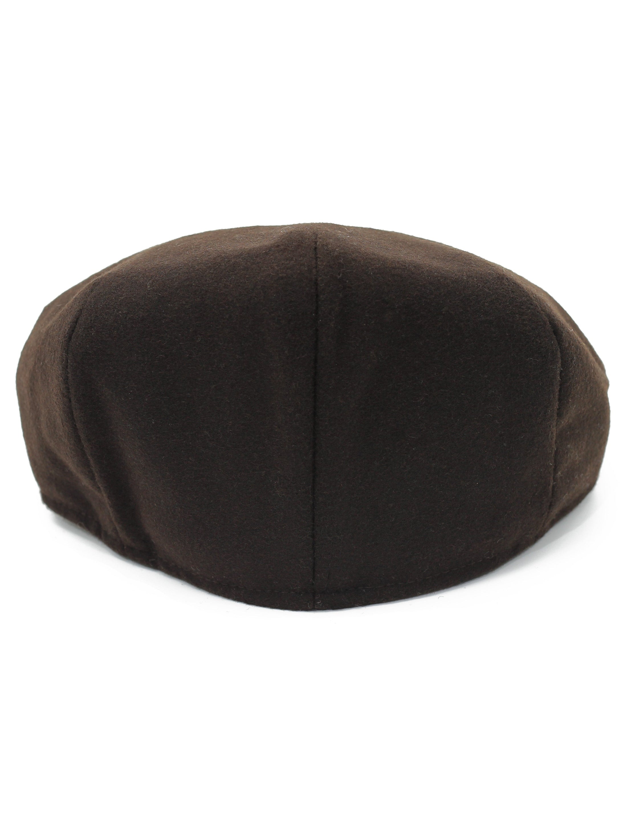 BROWN WOOL BLEND FLAT CAP