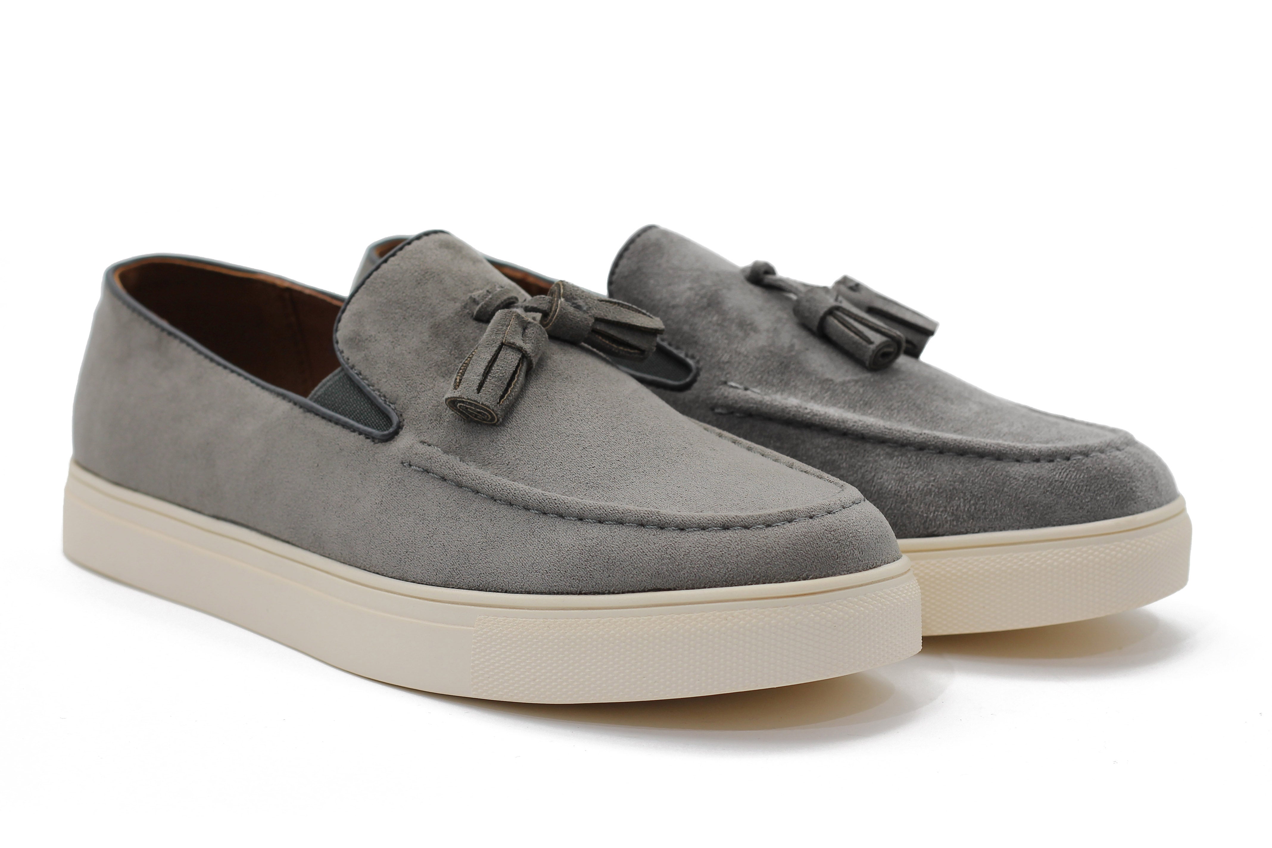 FAUX LEATHER SUEDE SNEAKER WITH TASSEL