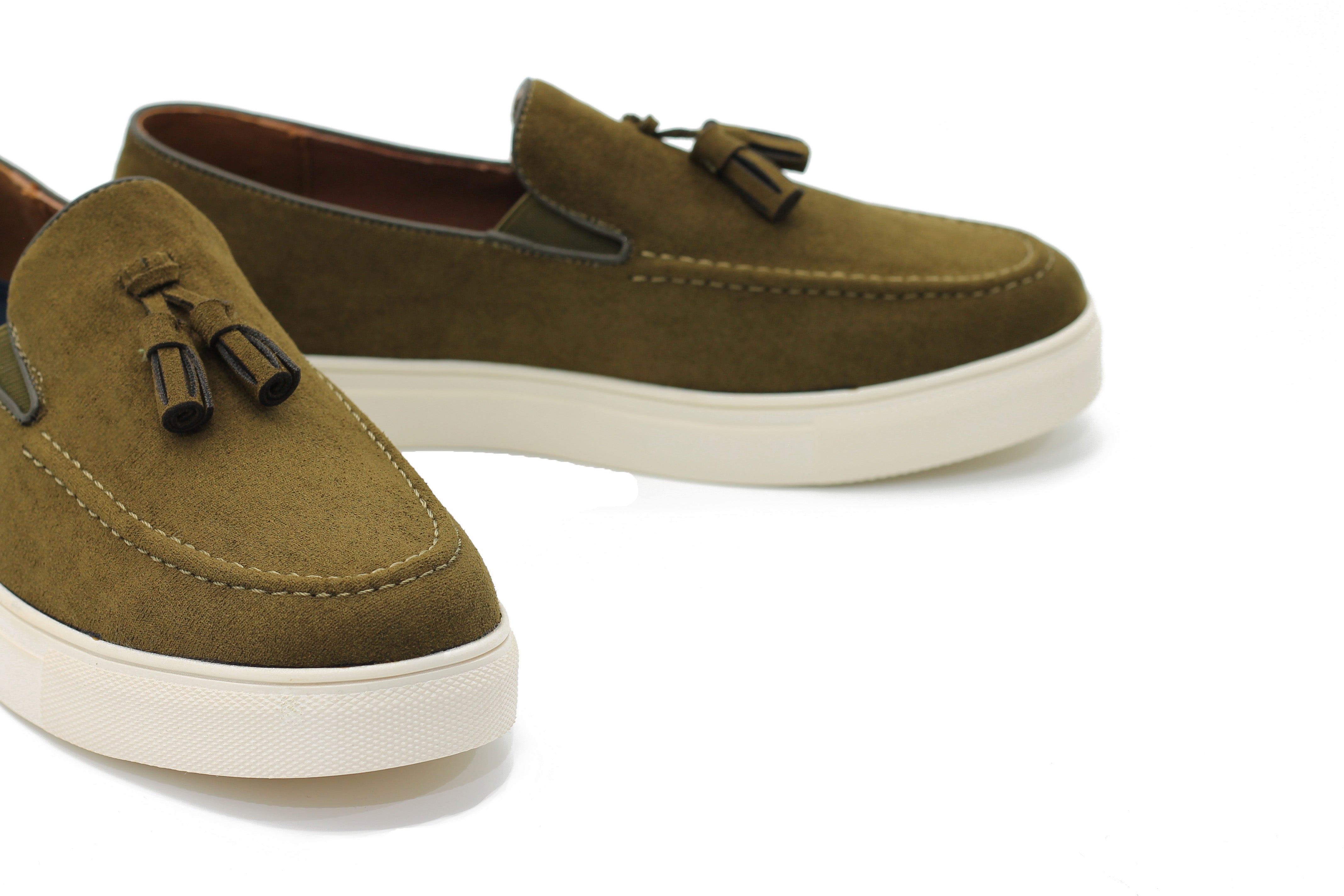 FAUX LEATHER SUEDE SNEAKER WITH TASSEL