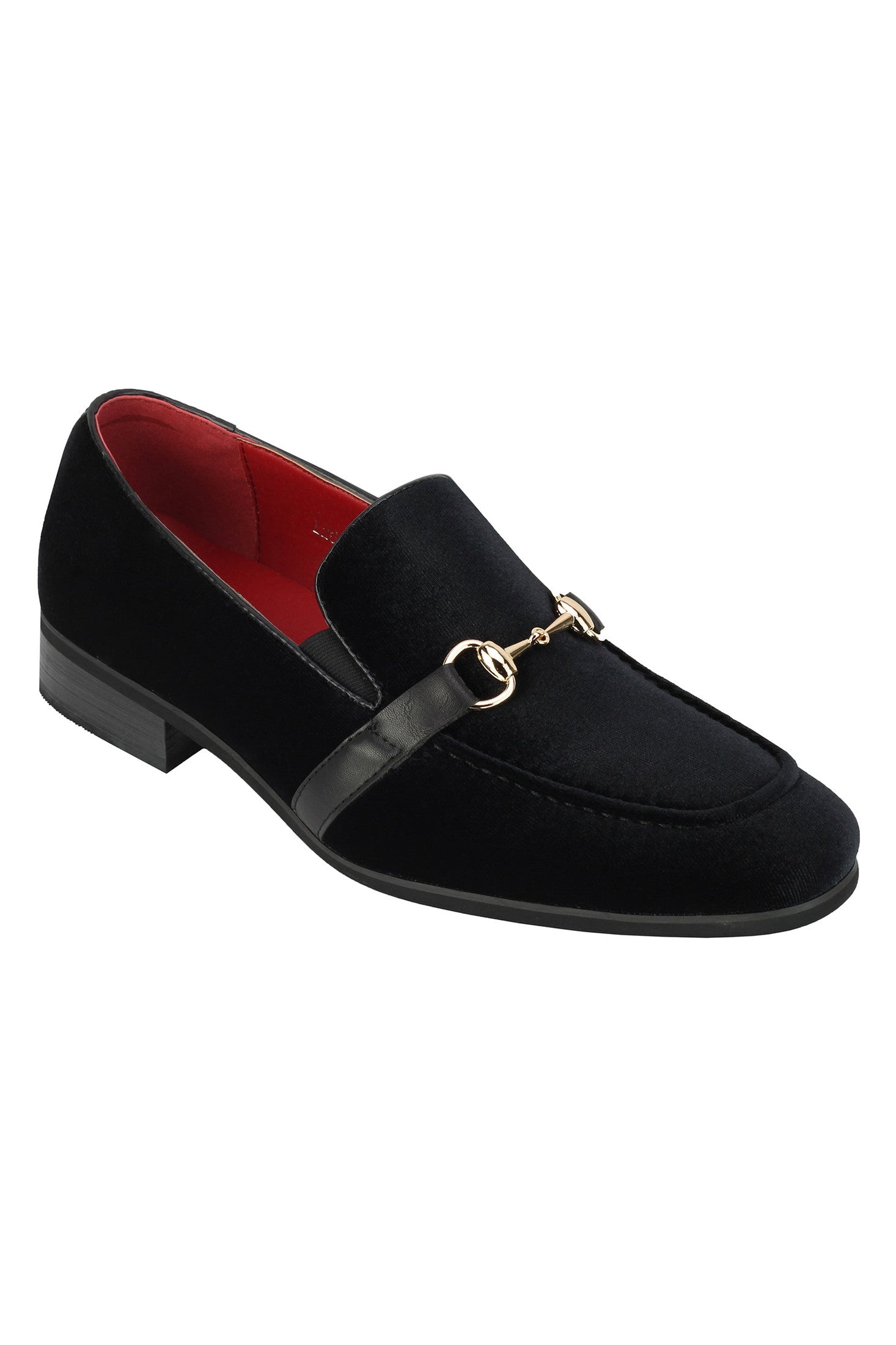 FAUX LEATHER VELVET LOAFERS WITH BUCKLE