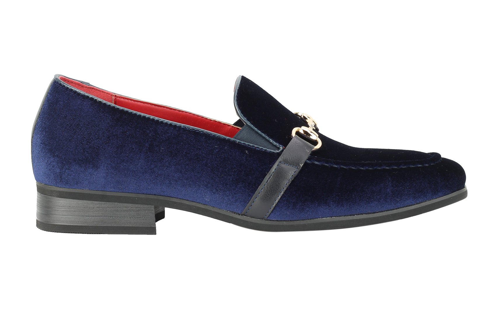 FAUX LEATHER VELVET LOAFERS WITH BUCKLE