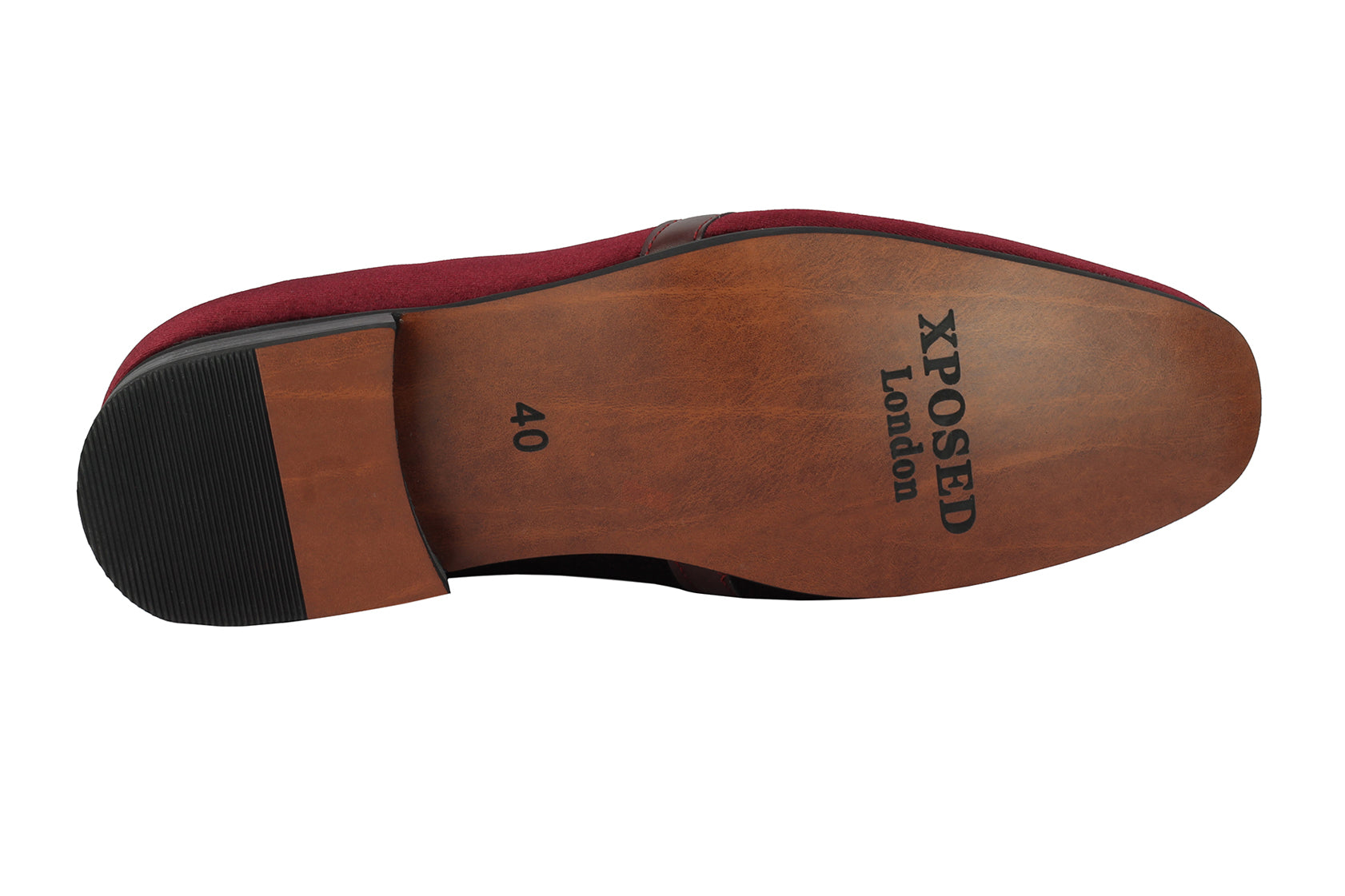 FAUX LEATHER VELVET LOAFERS WITH BUCKLE