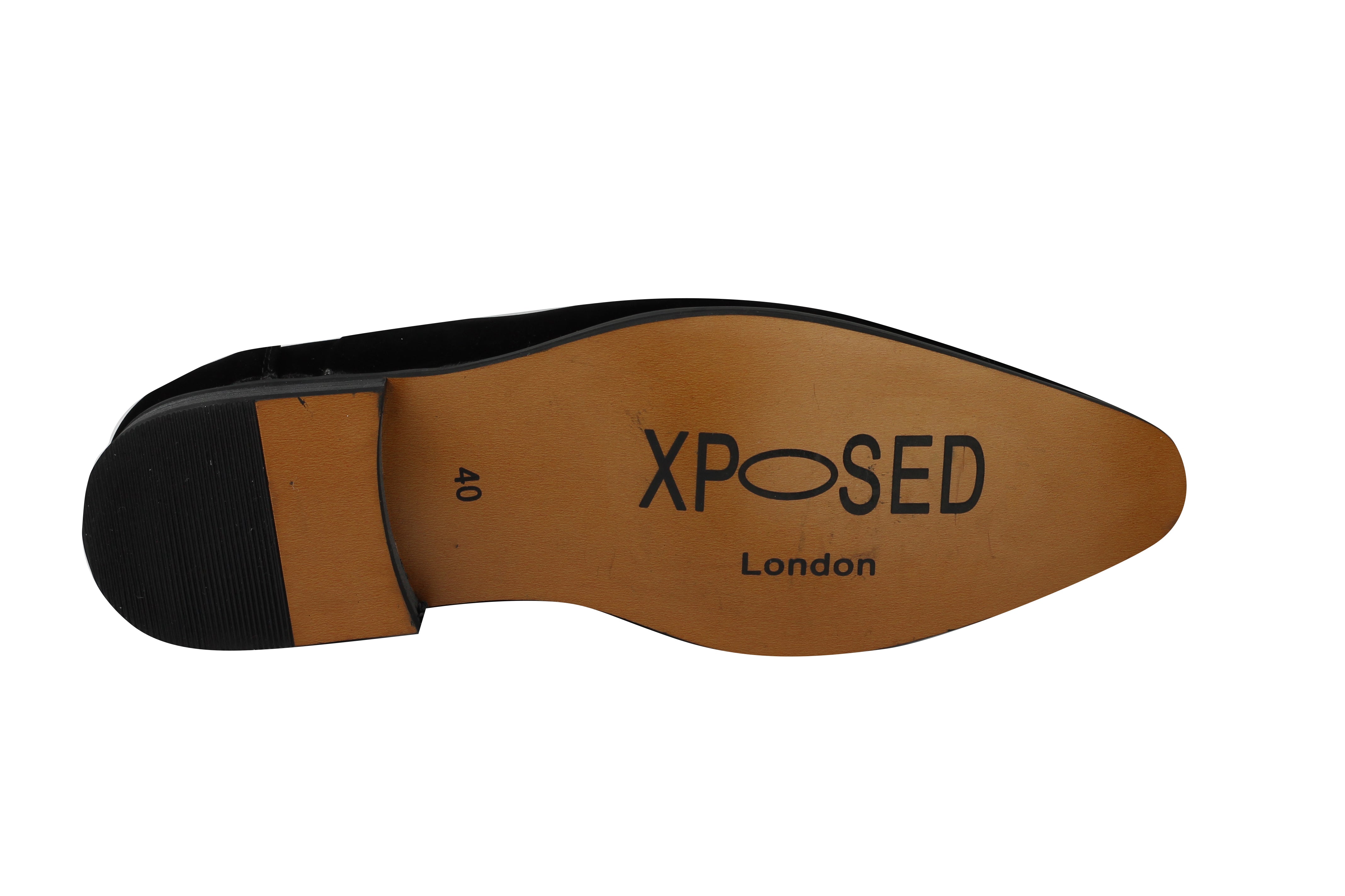 BLACK FAUX LEATHER LACE-UPS SHOES