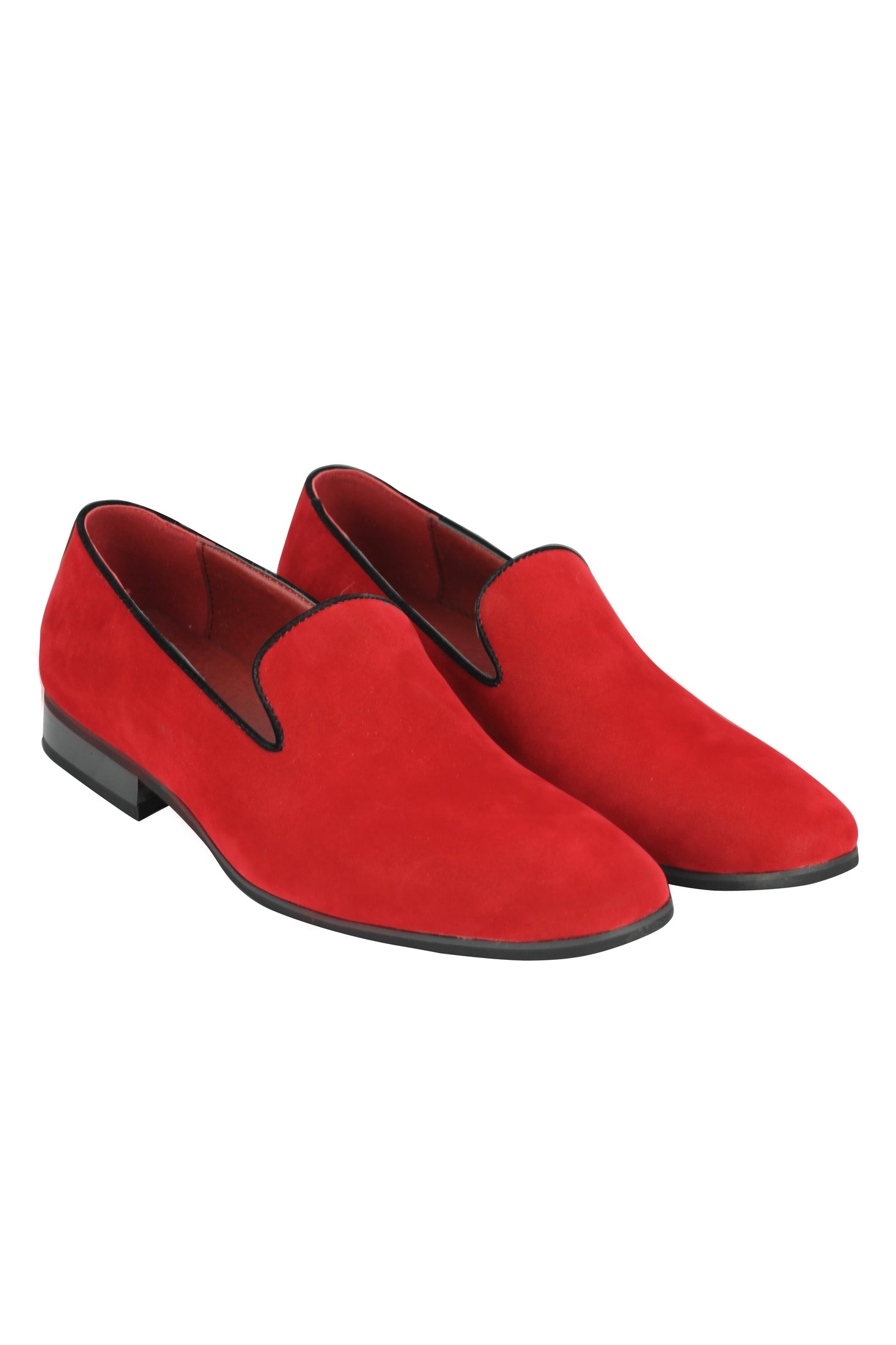 FAUX LEATHER SLIP ON RED SHOES