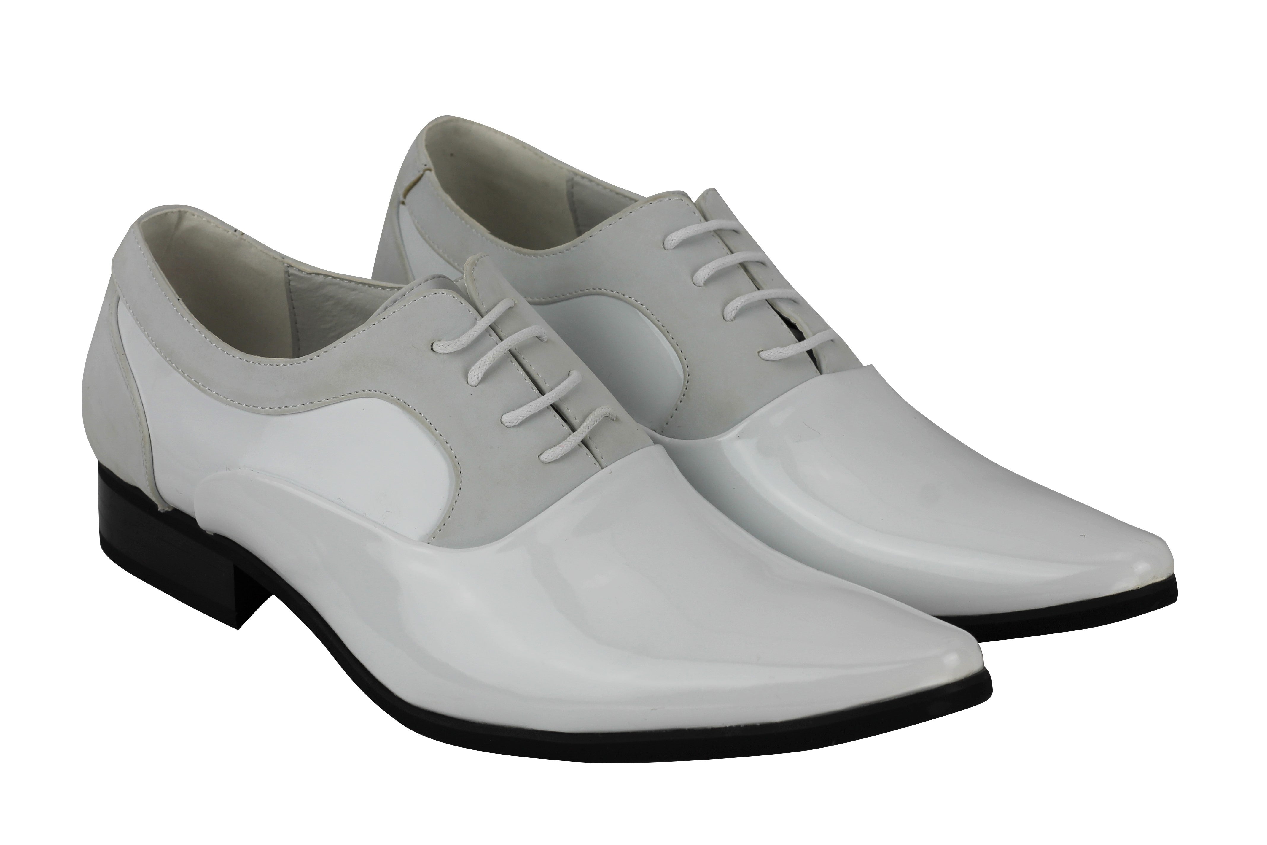 SHINY FAUX LEATHER FORMAL LACE UP SHOES