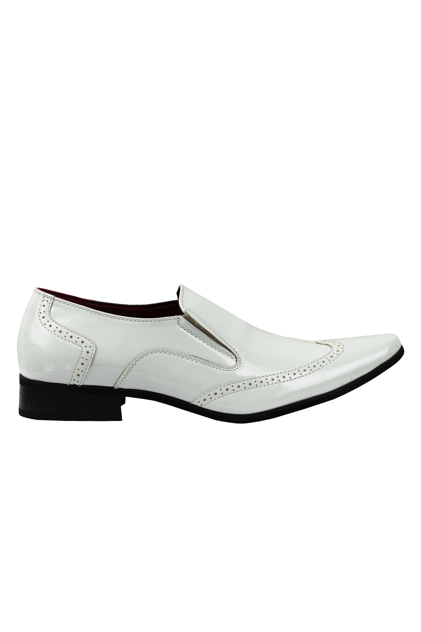SHINY FAUX LEATHER WHITE LOAFERS