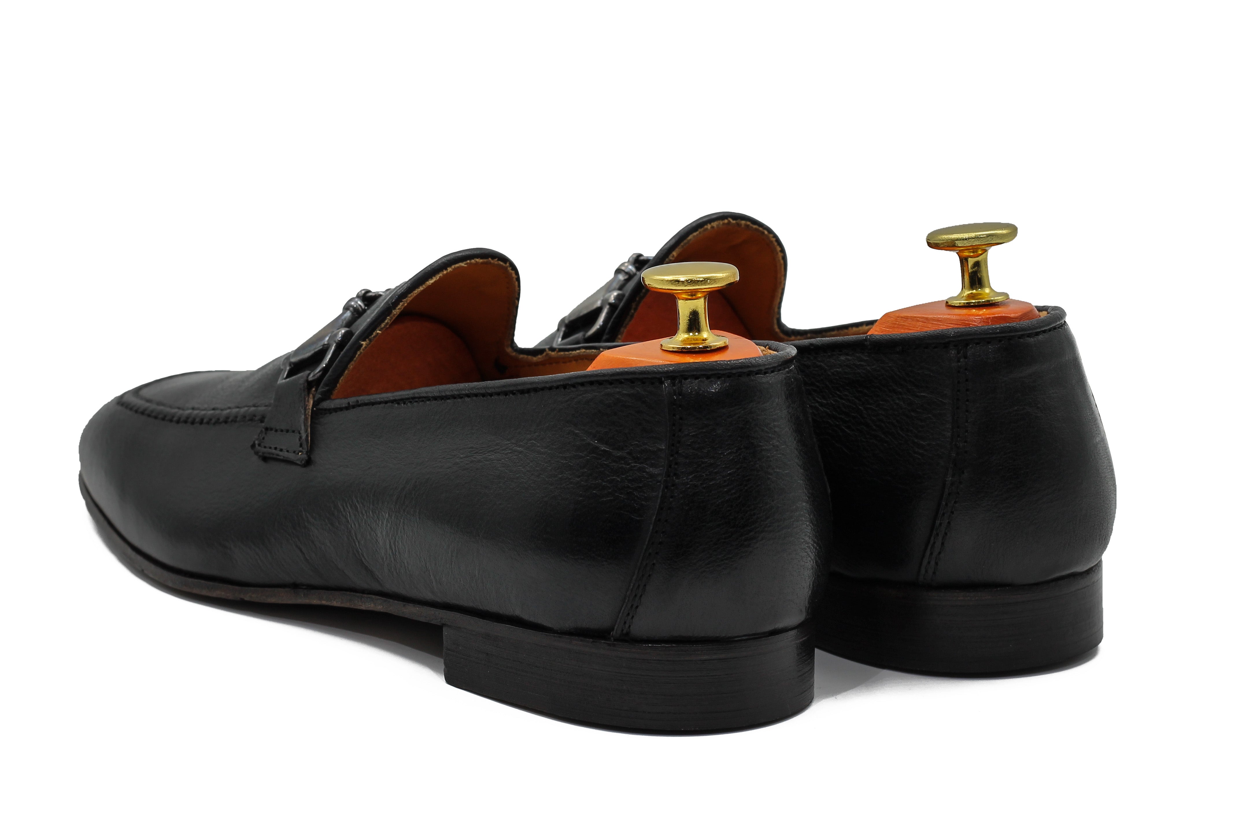 SNAFFLE BIT LOAFER IN BLACK ITALIAN LEATHER
