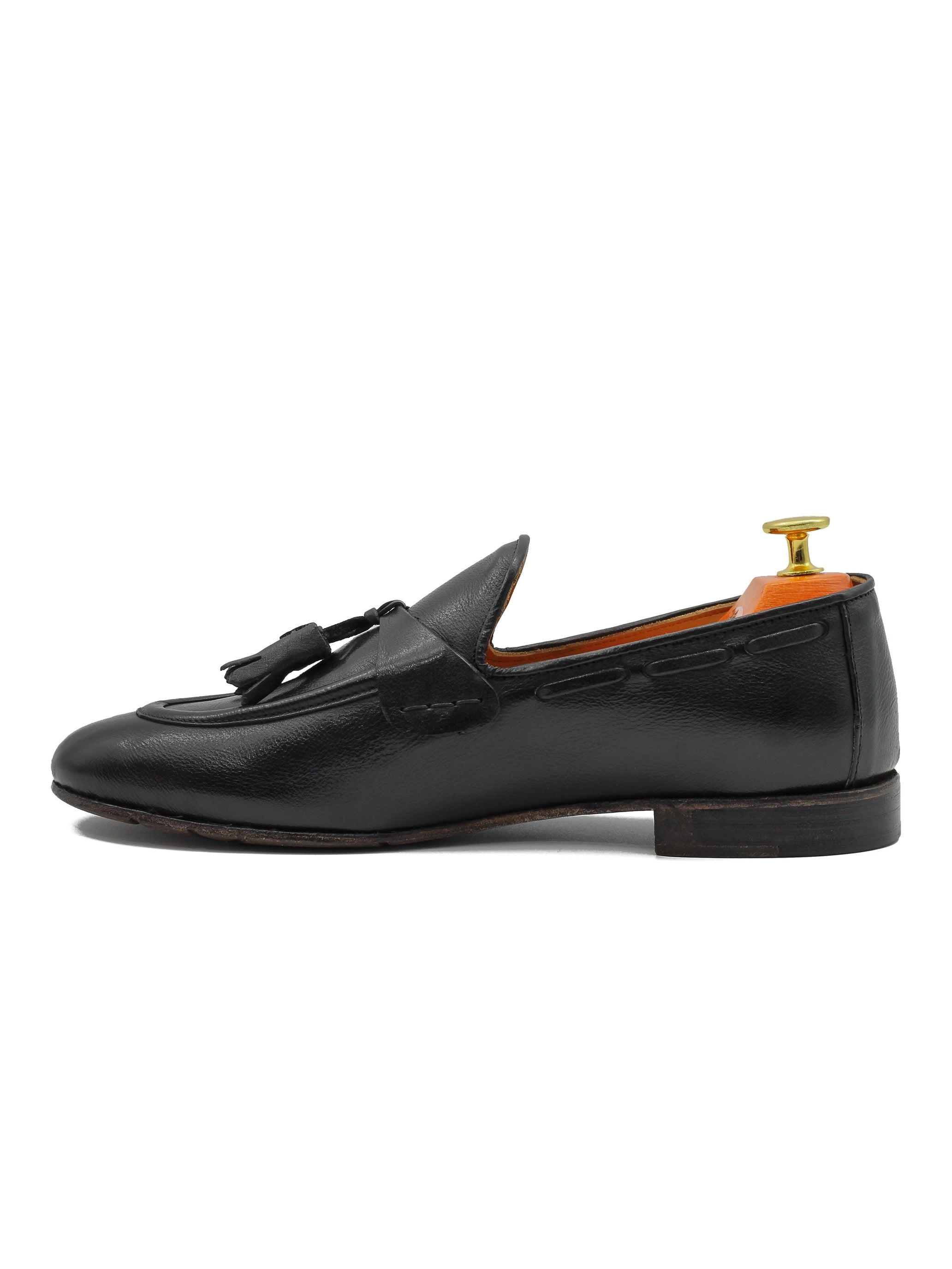 NAPLES 03 – TASSEL LOAFERS BLACK ITALIAN LEATHER