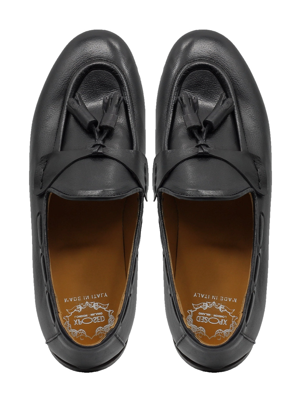 NAPLES 03 – TASSEL LOAFERS BLACK ITALIAN LEATHER