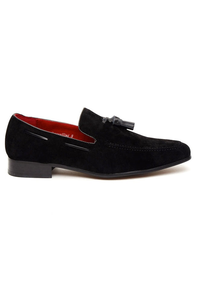 BLACK SUEDE FAUX LEATHER SHOES