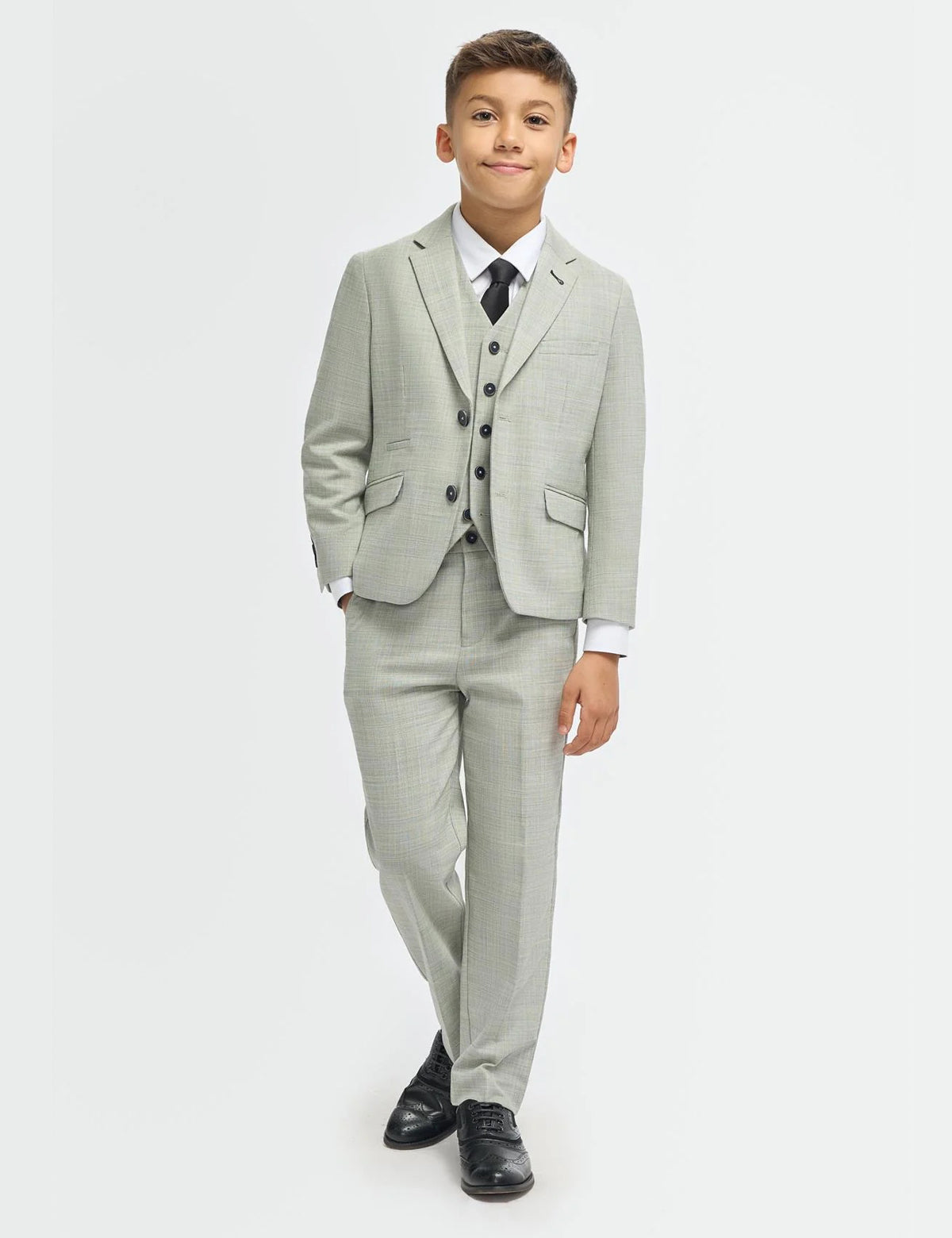 Cavani Camden Boys 3 Piece Suit in Sage Green