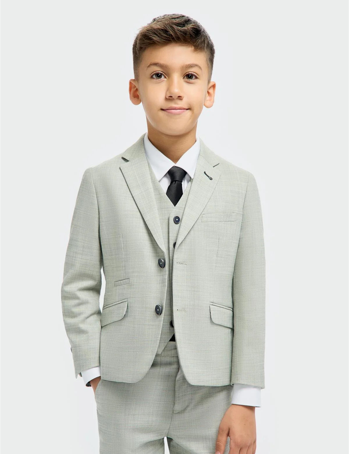 Cavani Camden Boys 3 Piece Suit in Sage Green