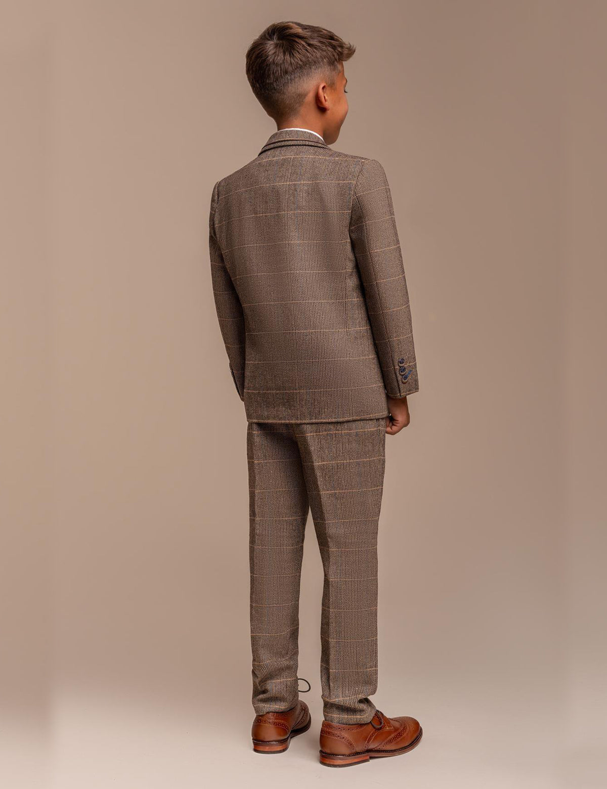 ALBERT BROWN CHECK TWEED BOYS SUIT