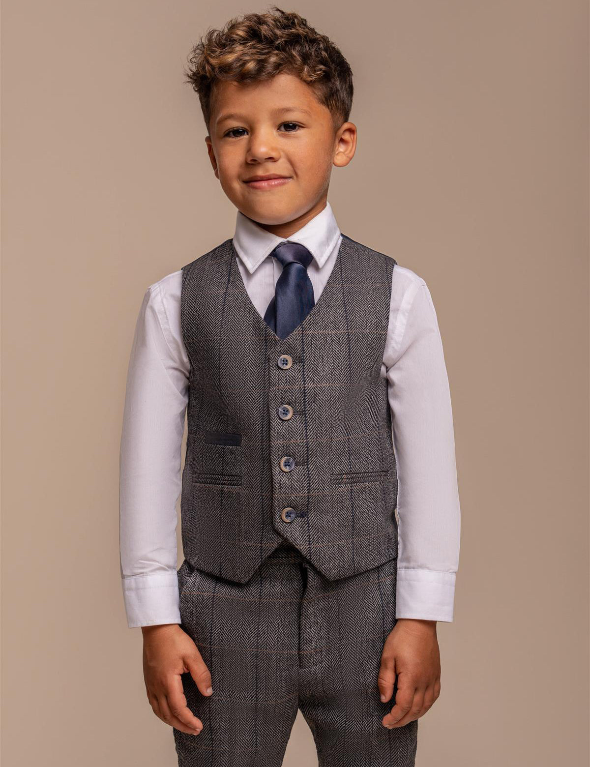 ALBERT GREY CHECK TWEED BOYS SUIT