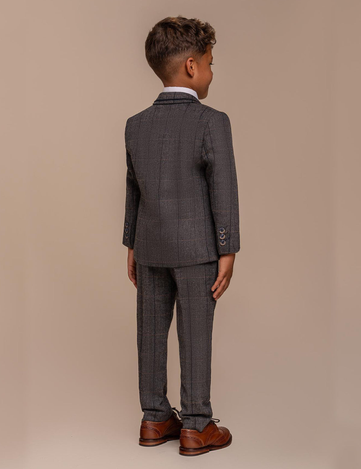 ALBERT GREY CHECK TWEED BOYS SUIT