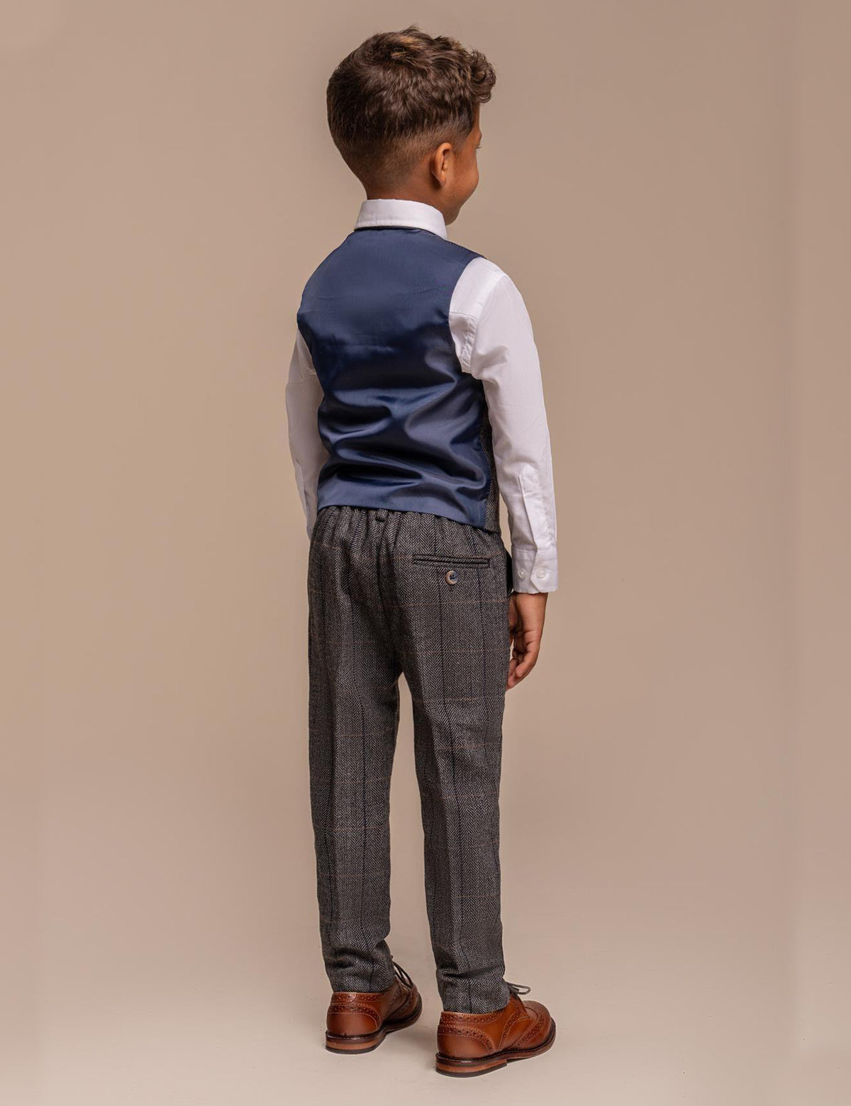 ALBERT GREY CHECK TWEED BOYS SUIT
