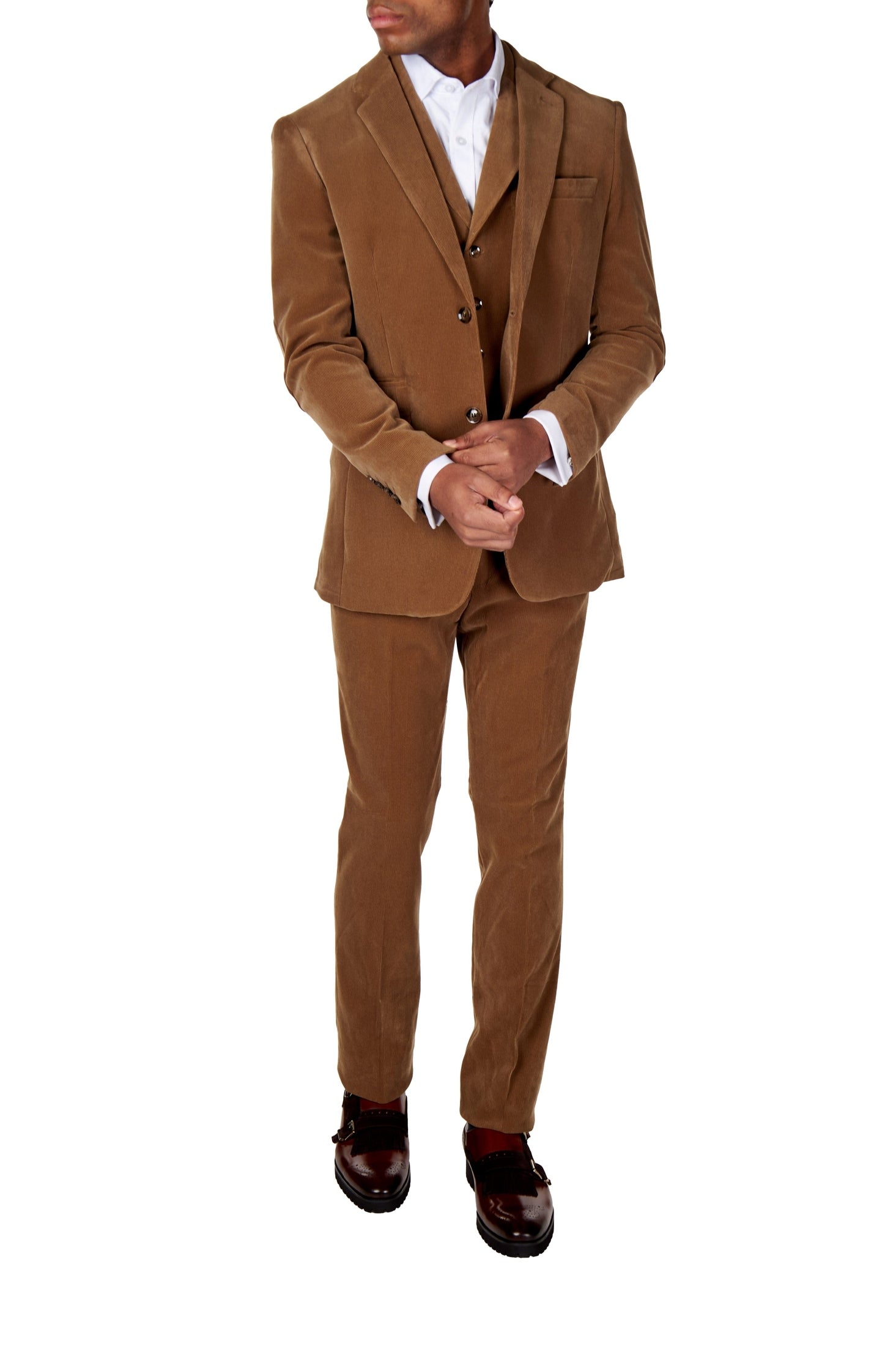 CORDUORY TAN TAILORED FIT JACKET
