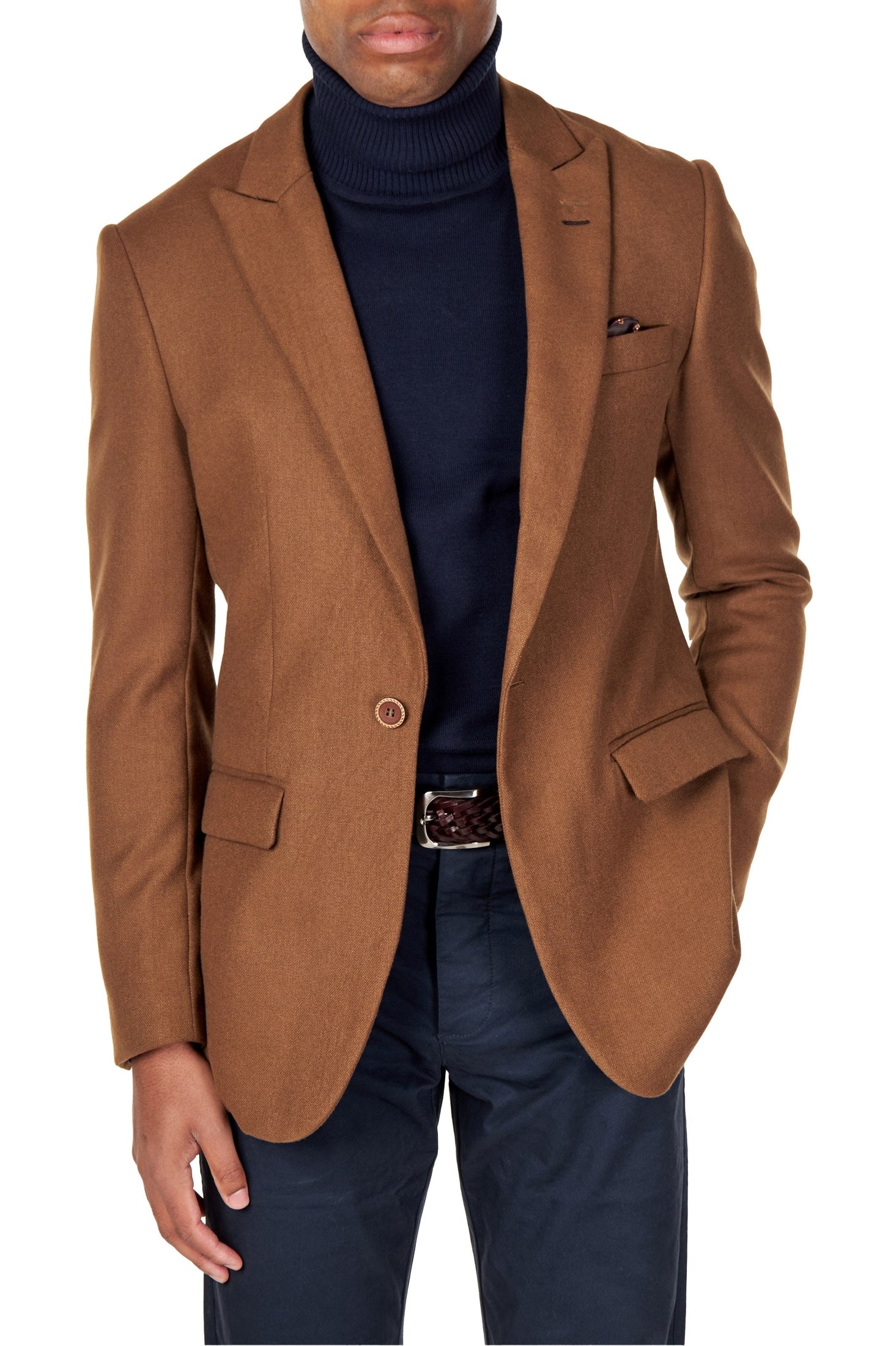MARCO - TAN SINGLE BREASTED CASUAL BLAZER