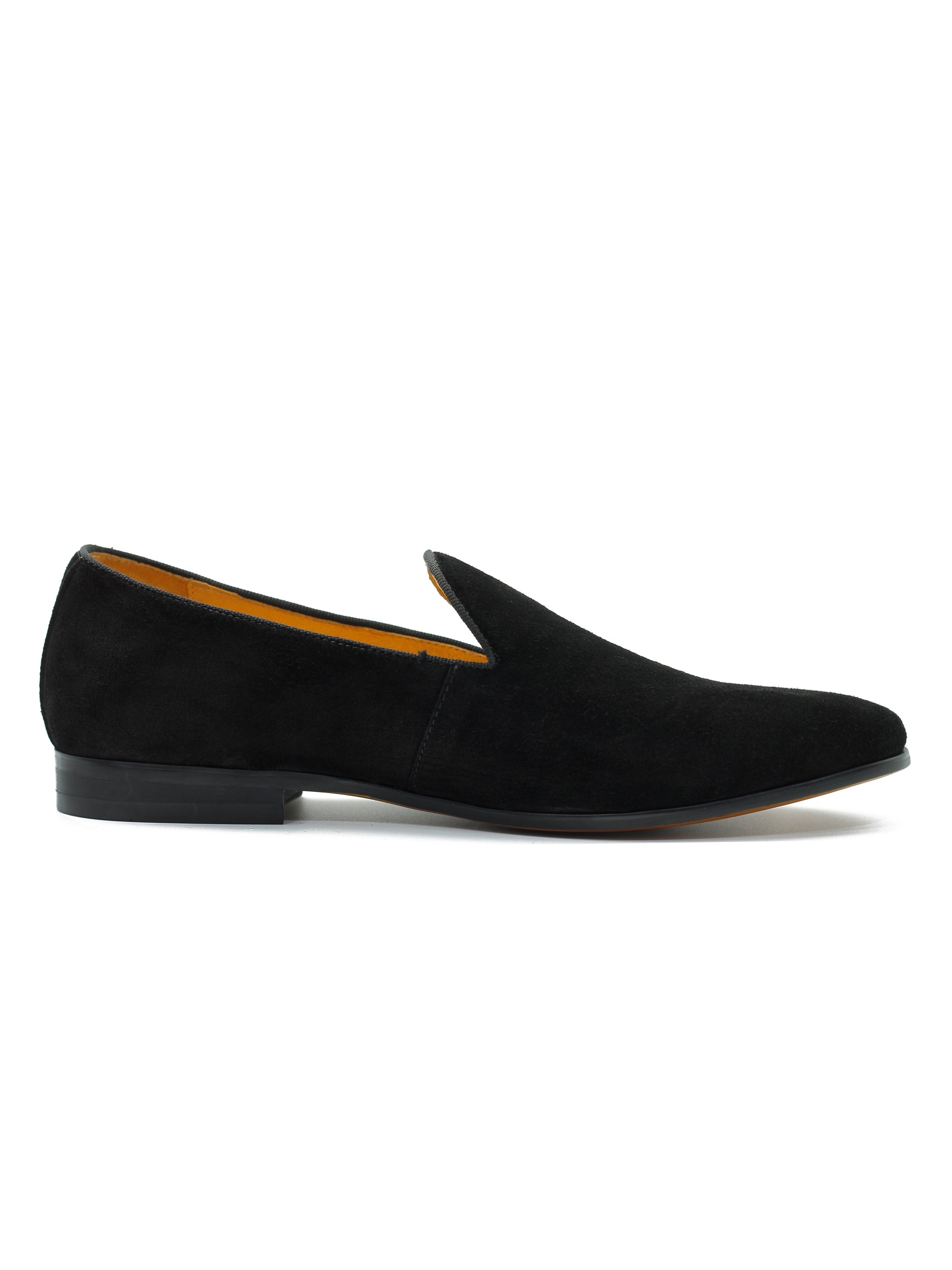 BLACK VELVET PLAIN TUXEDO SLIPPERS