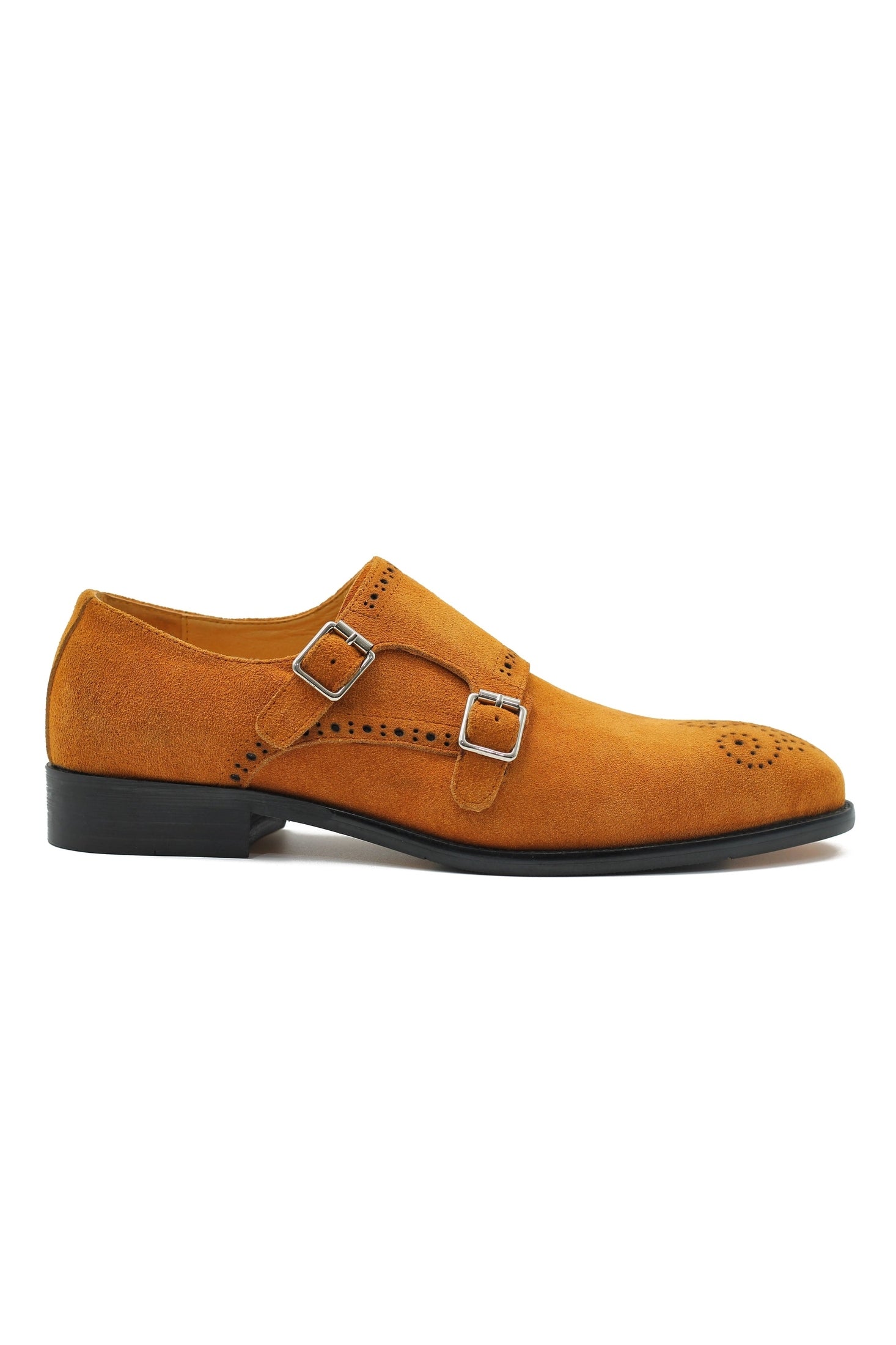 TAN SUEDE DOUBLE MONK SHOES