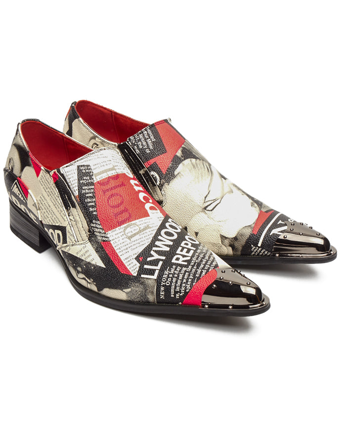METAL TOE LOAFERS MARILYN MONROE PRINT WINKLE PICKERS