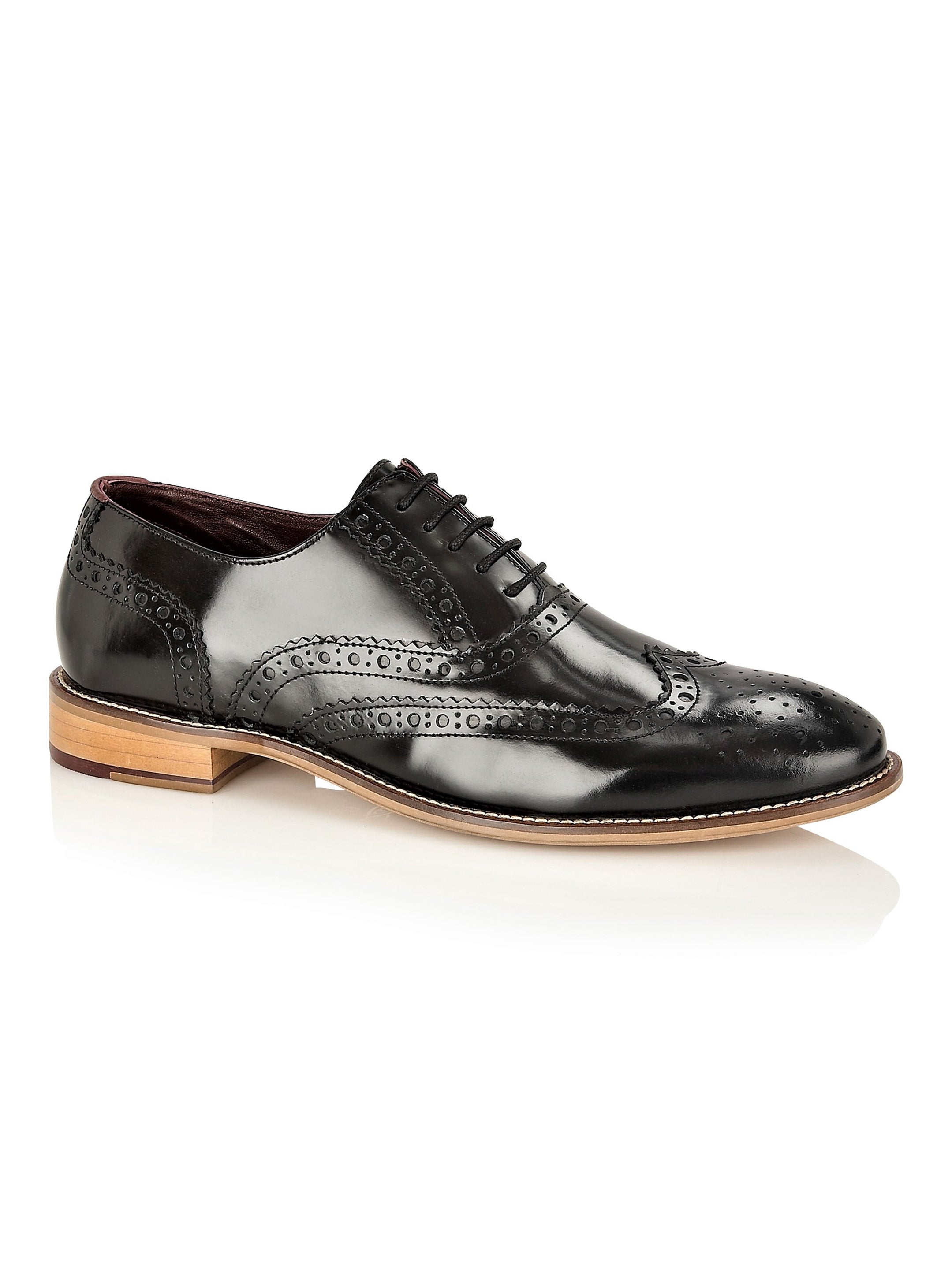 OXFORD BROGUES IN POLISHED BLACK